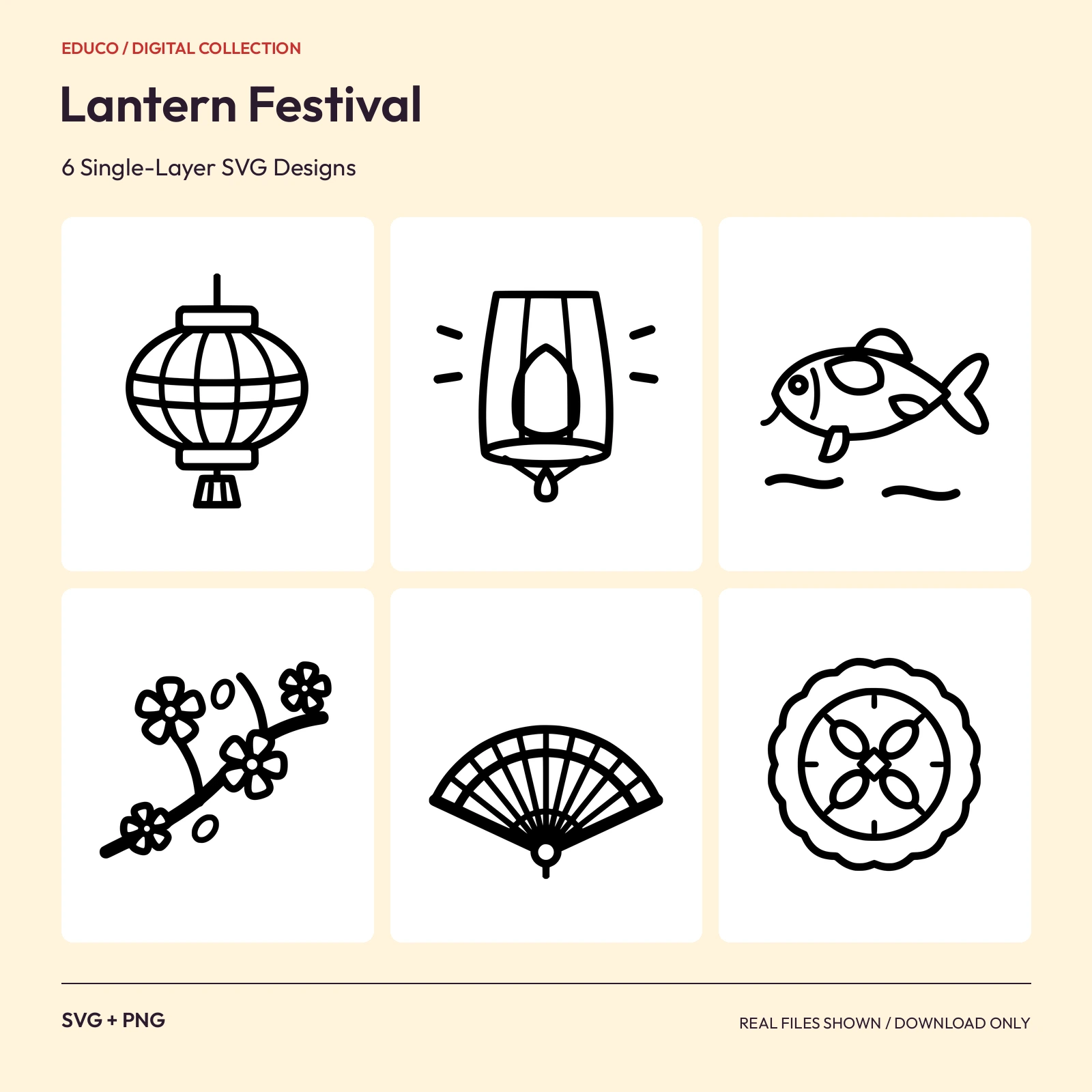 Lantern Festival - 6 Single-Layer SVG Designs preview