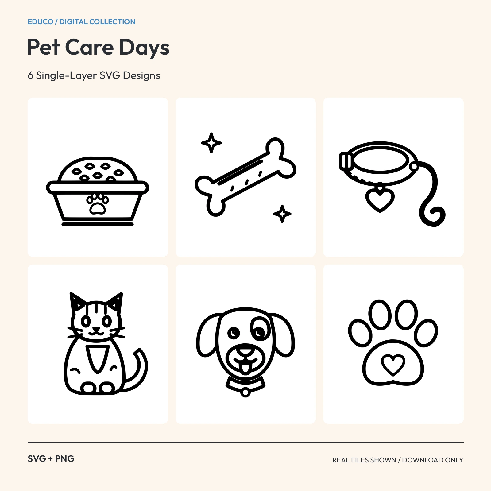 Pet Care Days - 6 Single-Layer SVG Designs preview