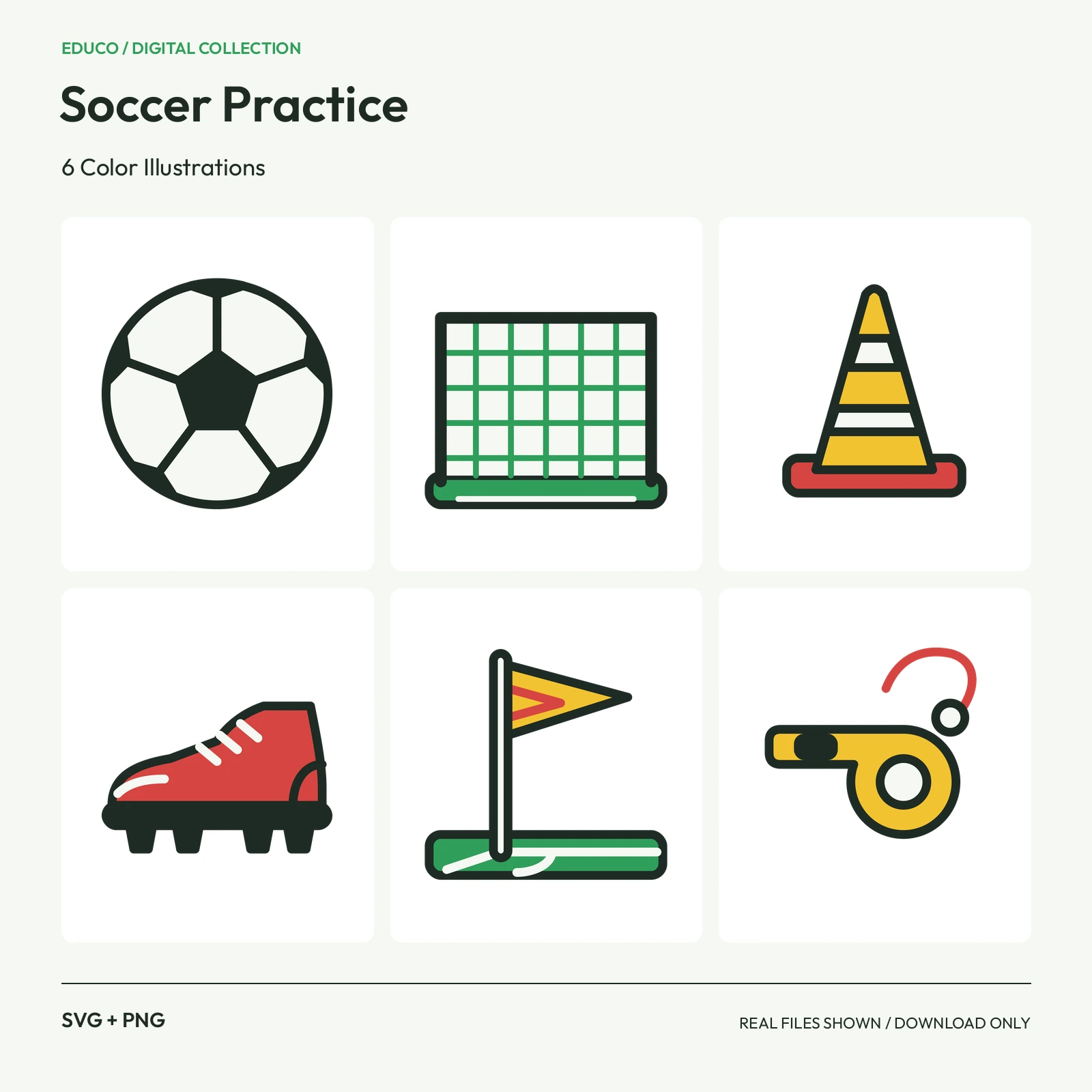 Soccer Practice - 6 Color Illustrations preview