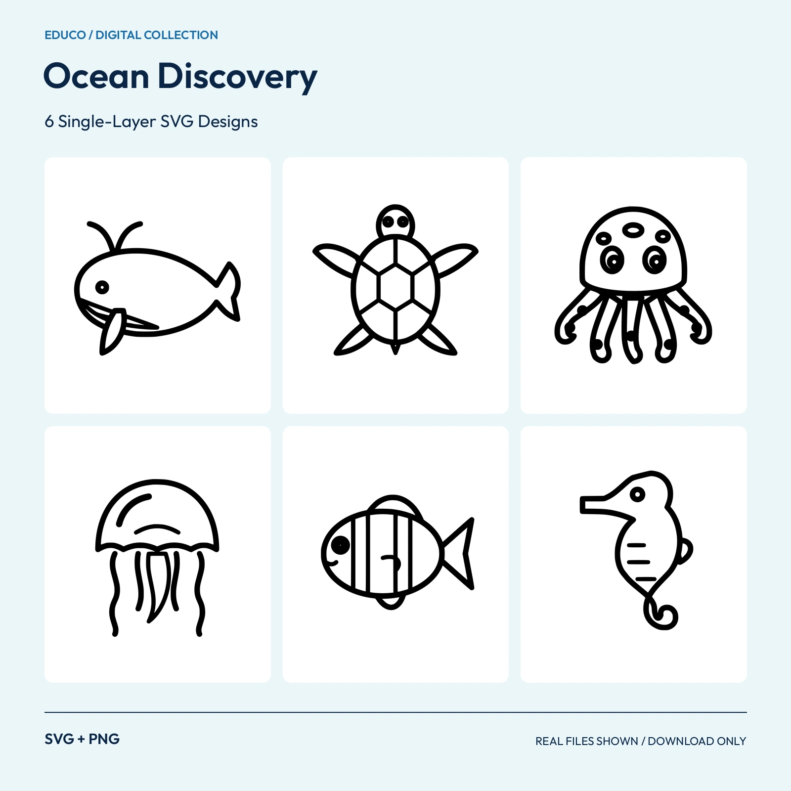 Ocean Discovery - 6 Single-Layer SVG Designs preview