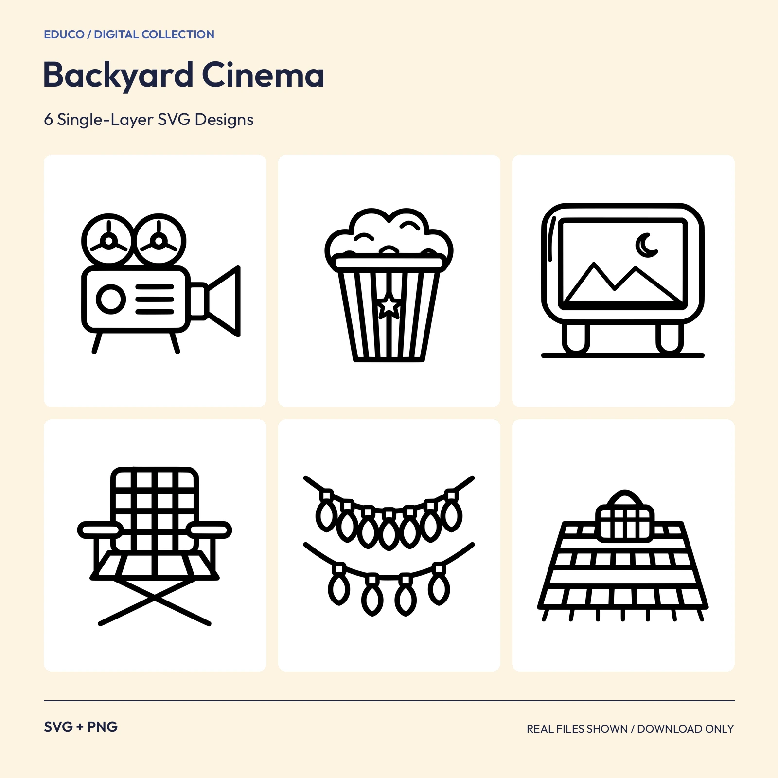 Backyard Cinema - 6 Single-Layer SVG Designs preview