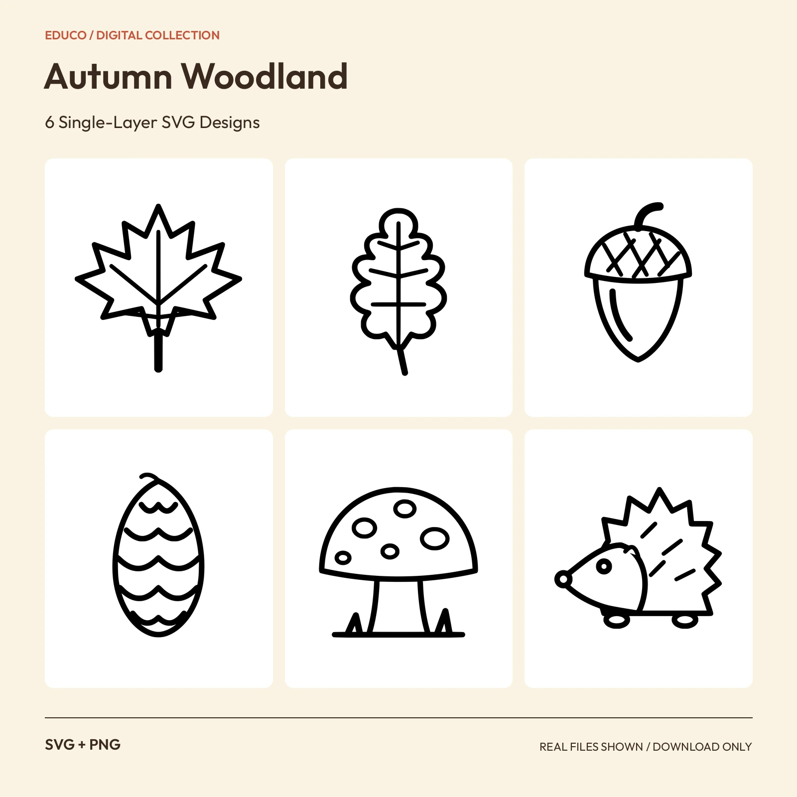Autumn Woodland - 6 Single-Layer SVG Designs preview
