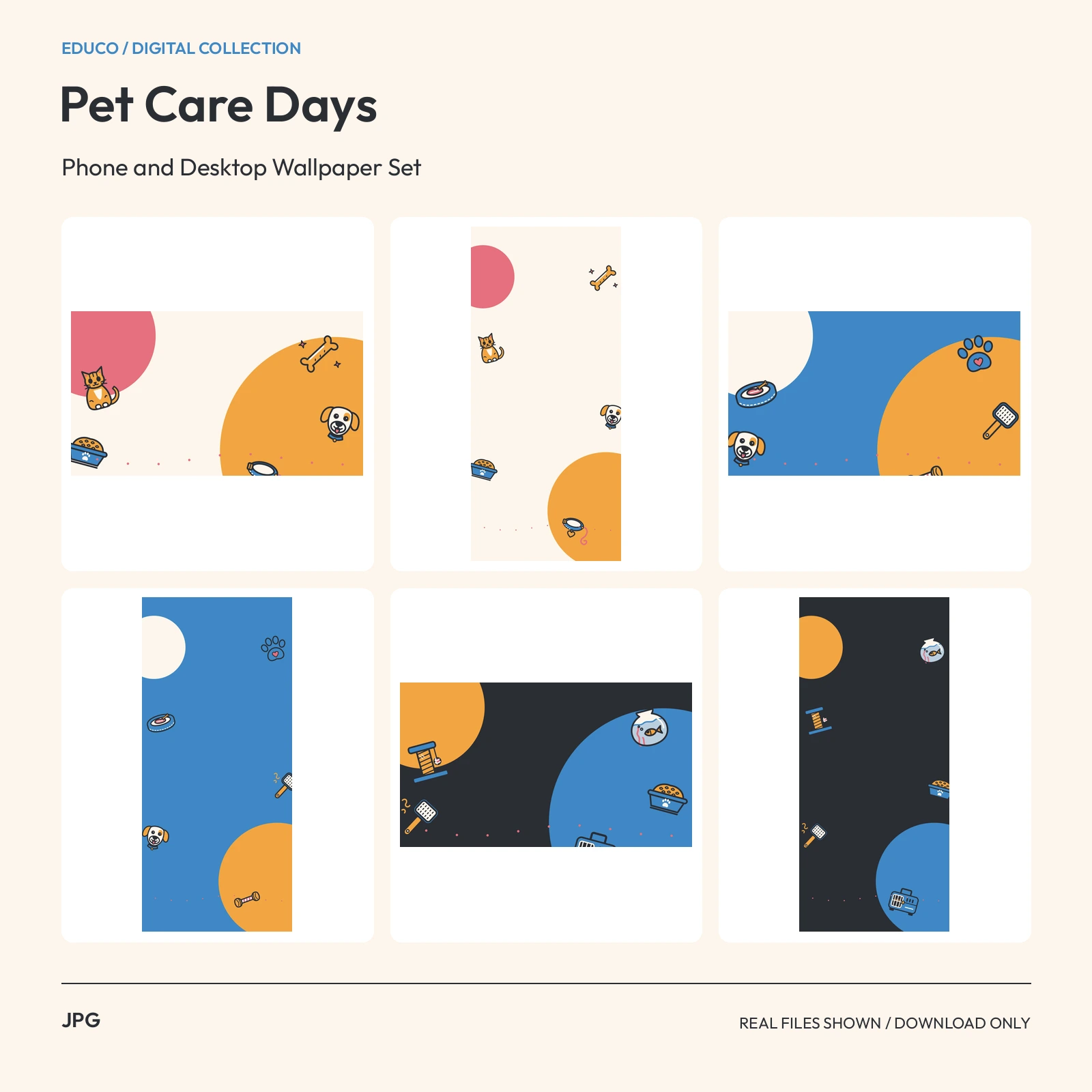 Pet Care Days - Phone and Desktop Wallpaper Set preview