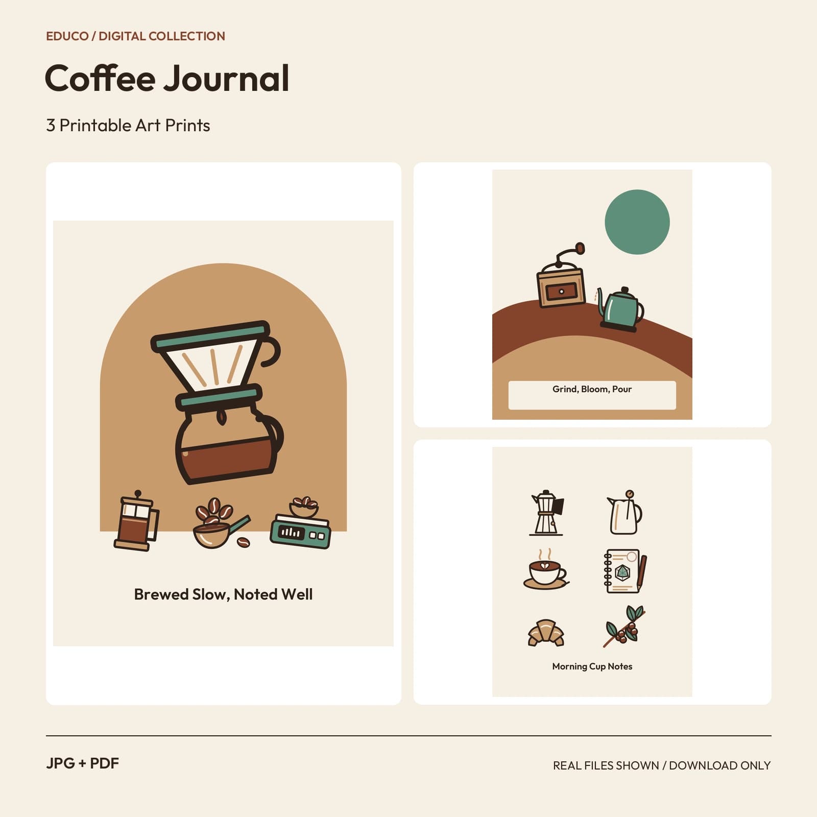 Coffee Journal - 3 Printable Art Prints preview