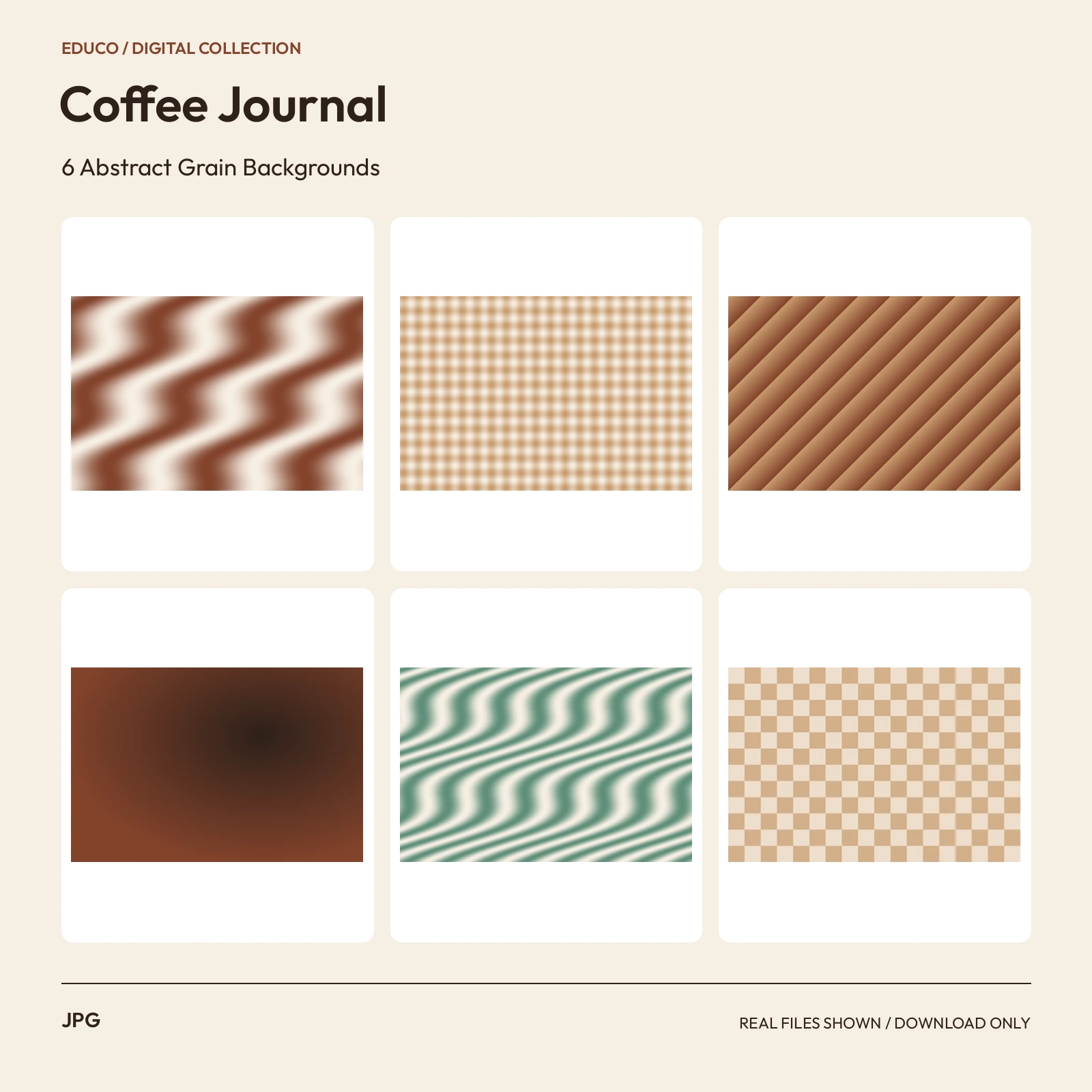 Coffee Journal - 6 Abstract Grain Backgrounds preview