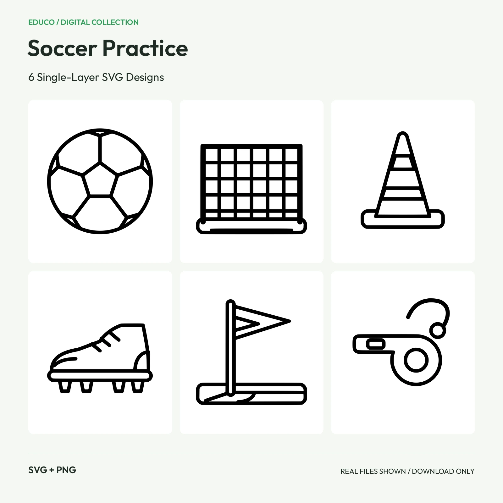 Soccer Practice - 6 Single-Layer SVG Designs preview