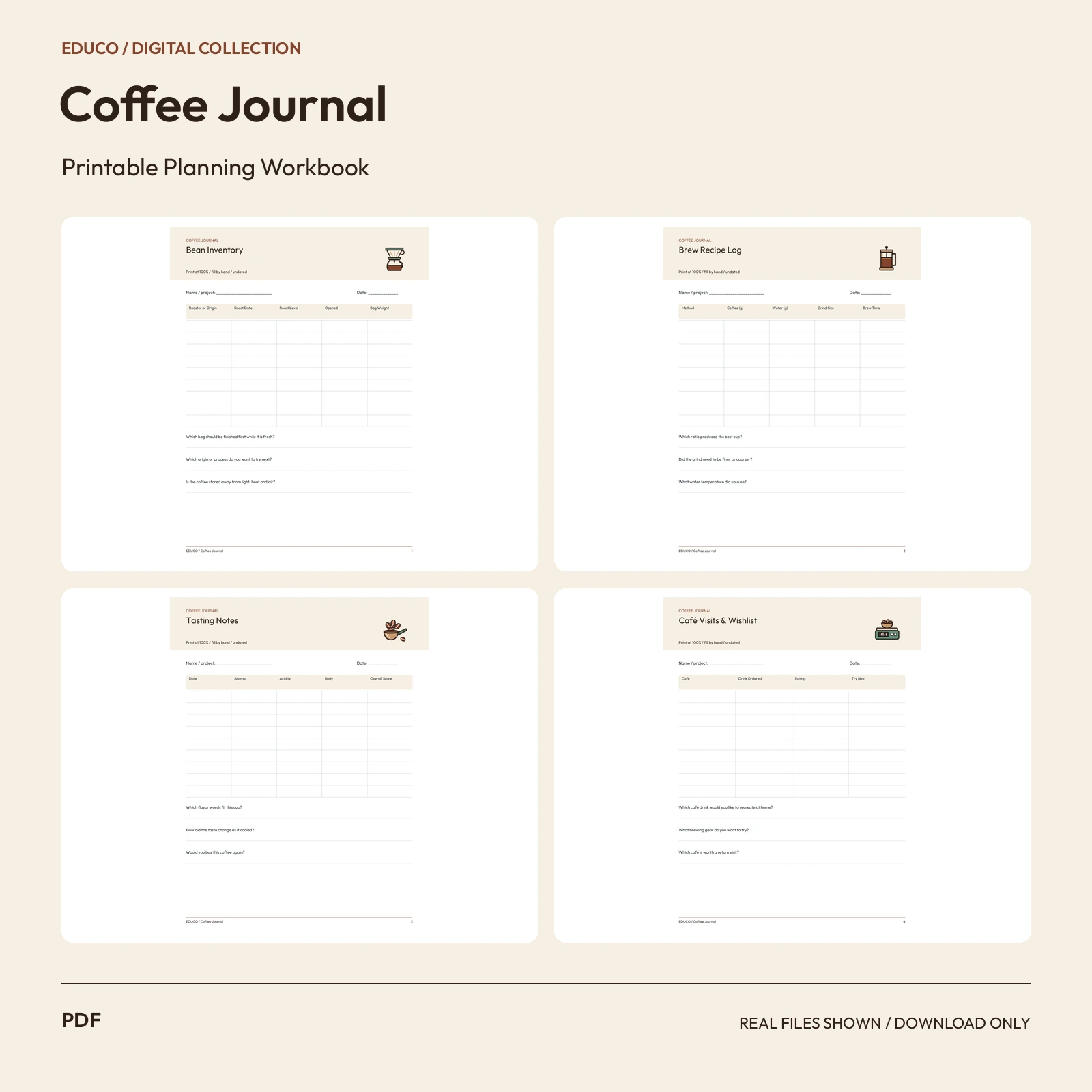 Coffee Journal - Coffee Brewing & Tasting Journal preview