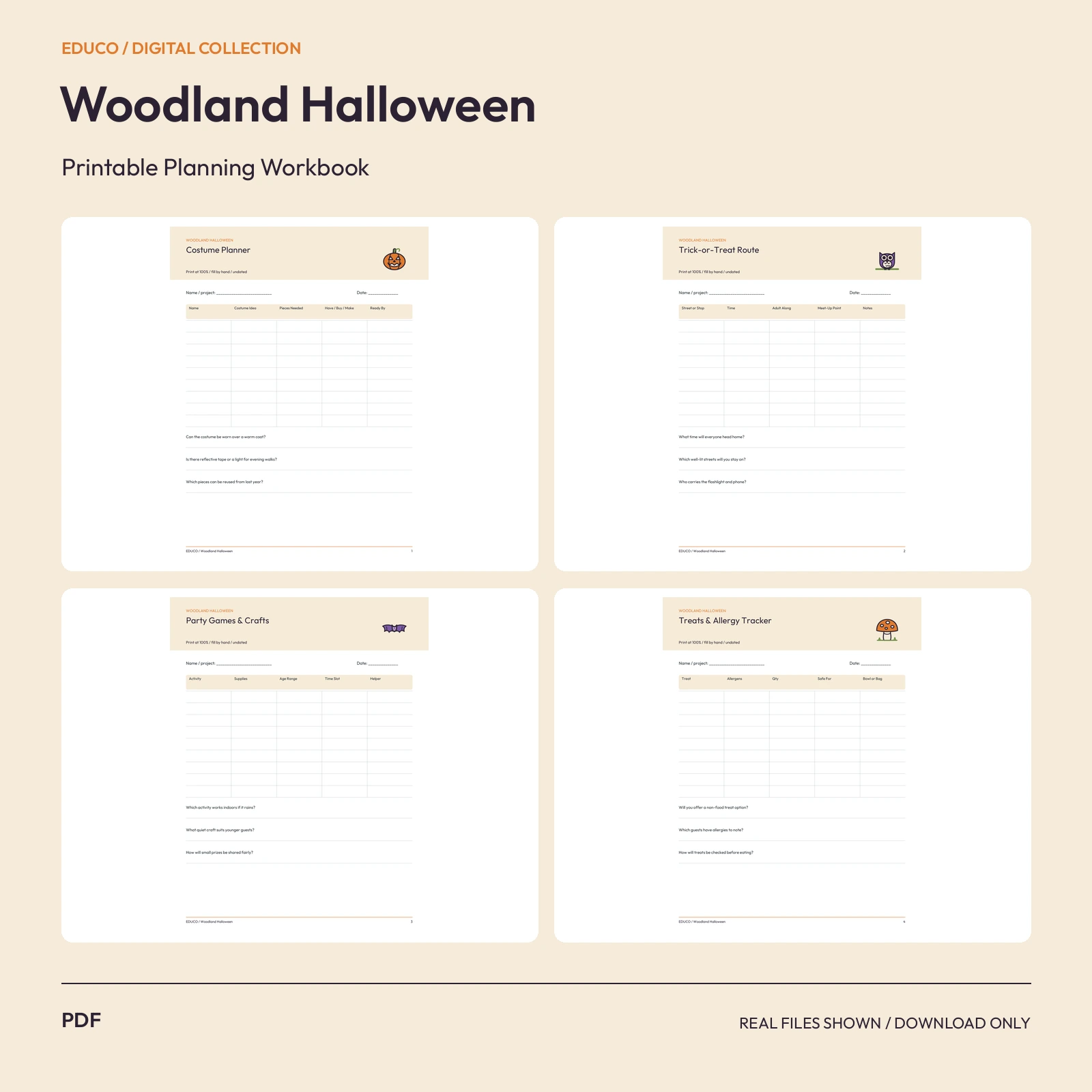 Woodland Halloween - Woodland Halloween Party & Trick-or-Treat Planner preview