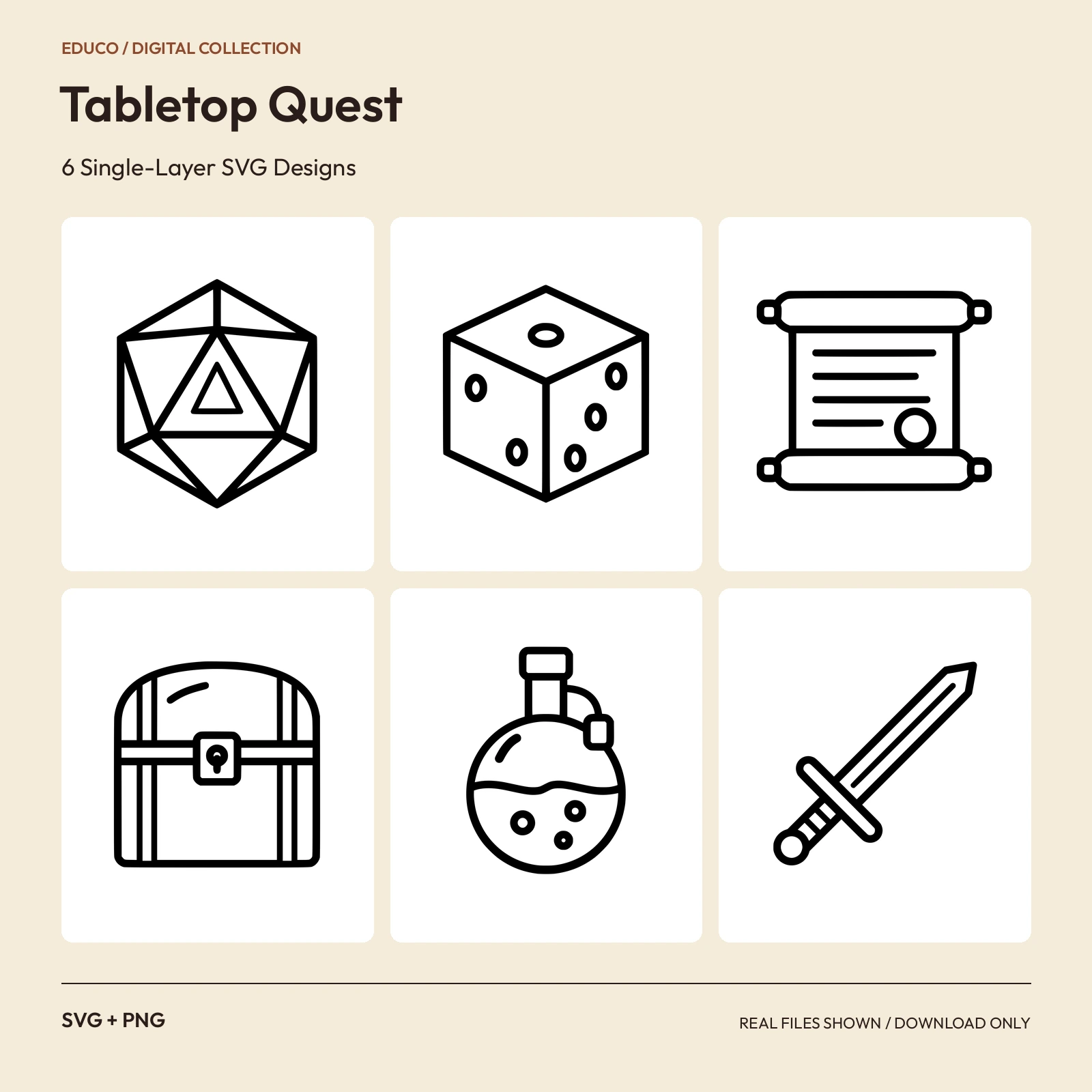 Tabletop Quest - 6 Single-Layer SVG Designs preview