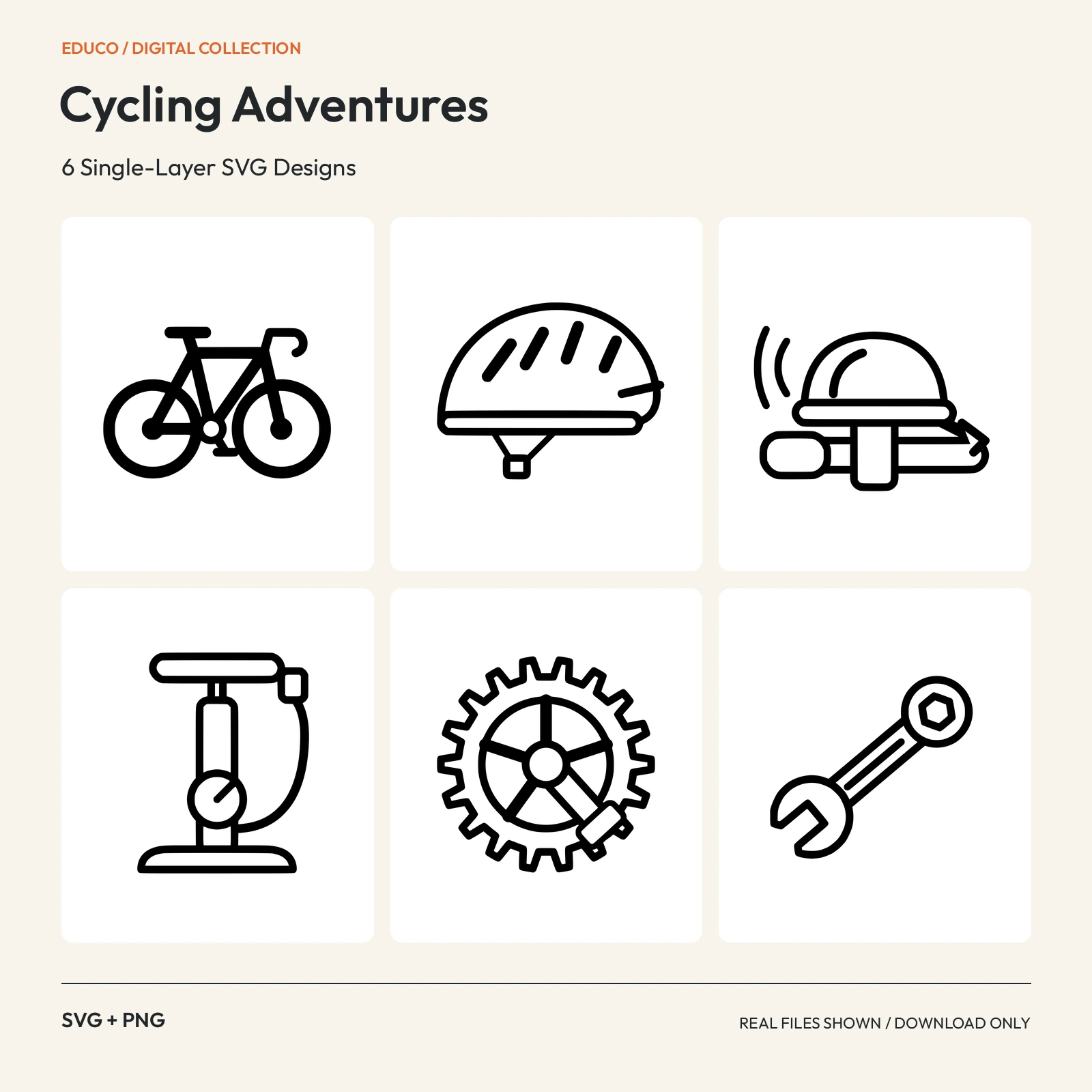 Cycling Adventures - 6 Single-Layer SVG Designs preview