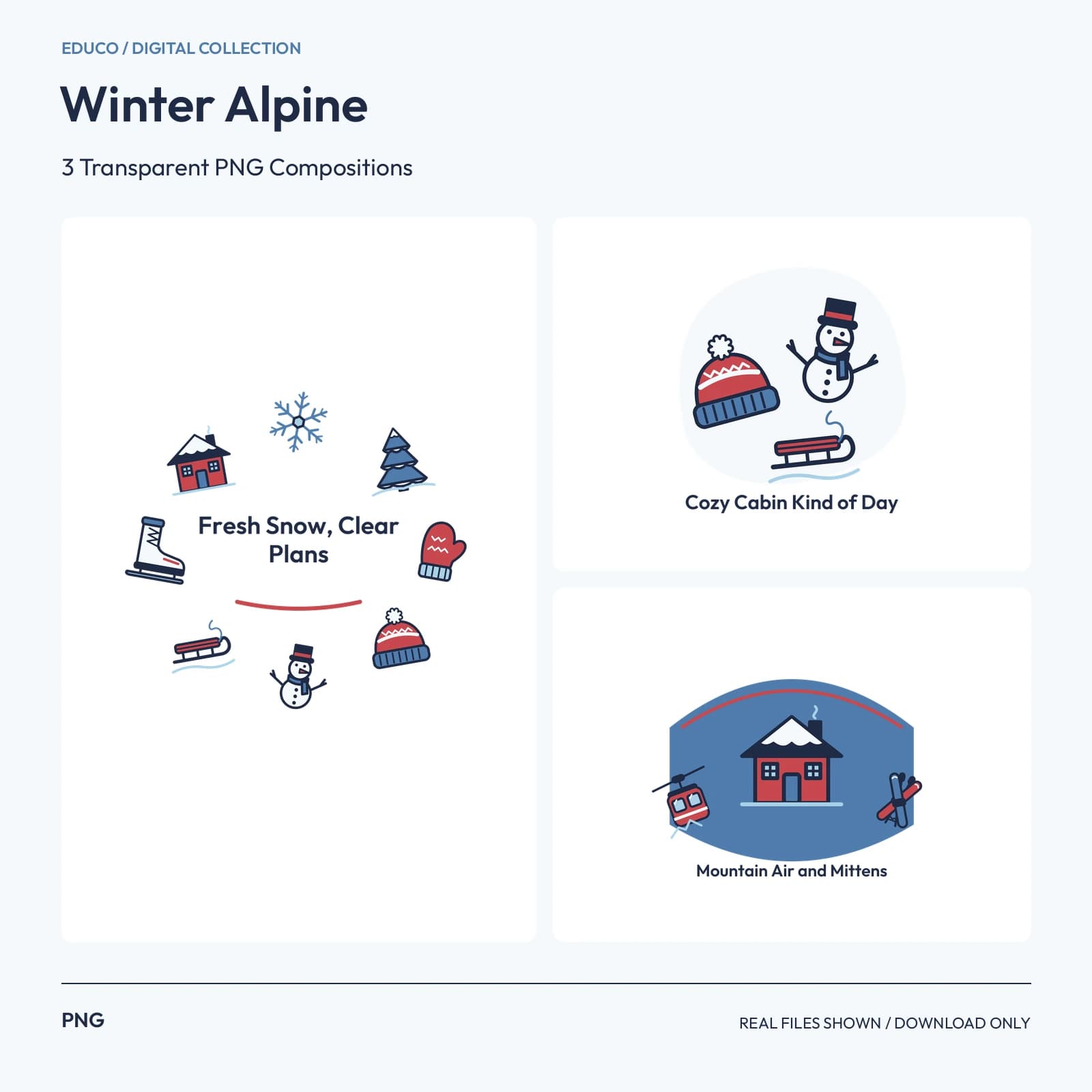 Winter Alpine - 3 Transparent PNG Compositions preview