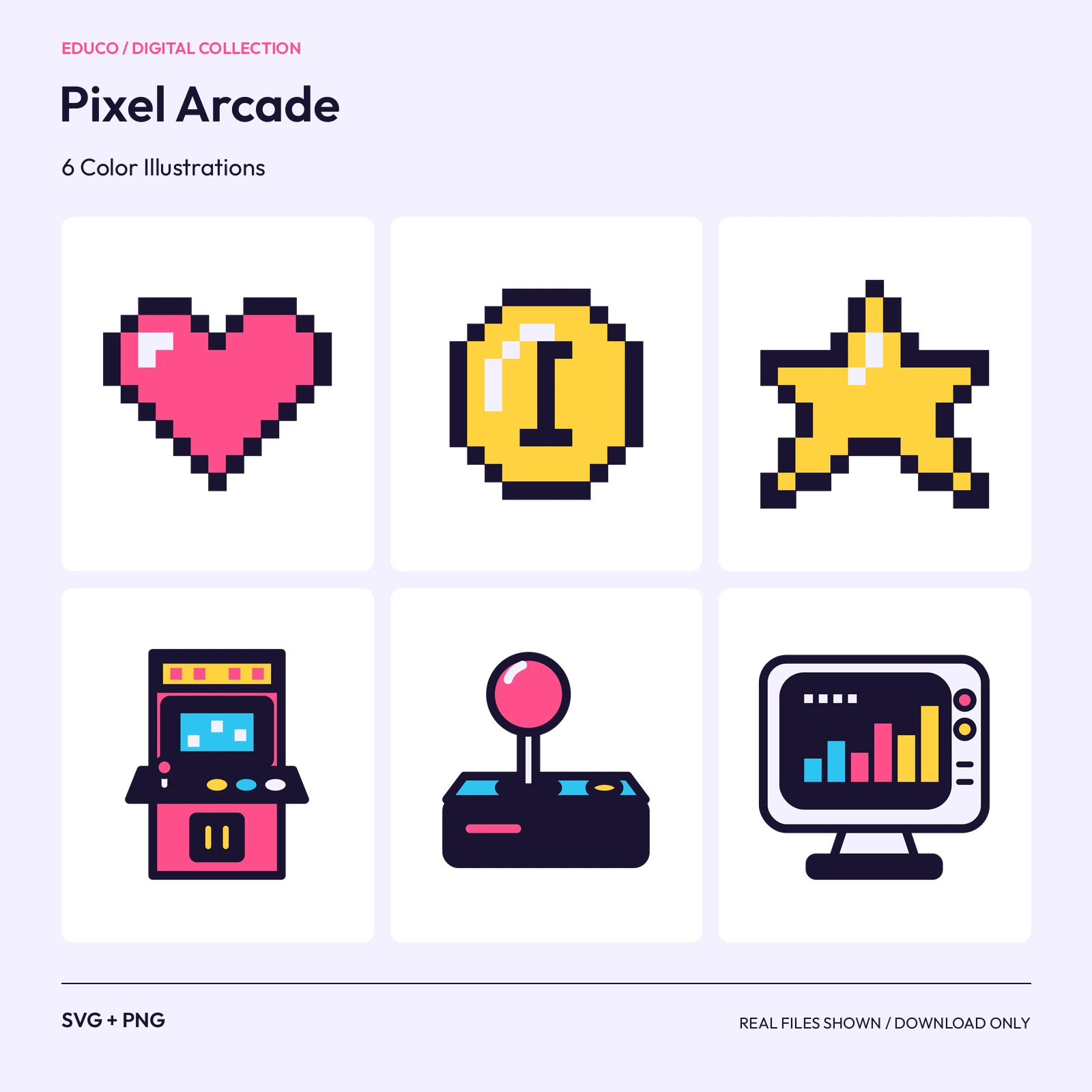Pixel Arcade - 6 Color Illustrations preview