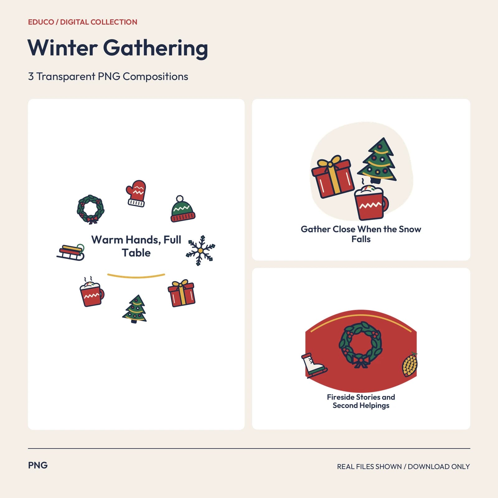 Winter Gathering - 3 Transparent PNG Compositions preview