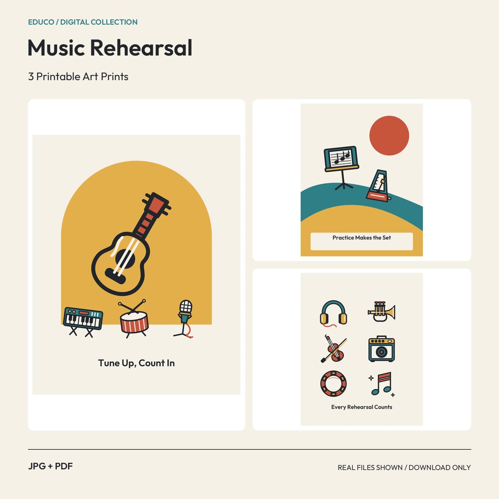 Music Rehearsal - 3 Printable Art Prints preview