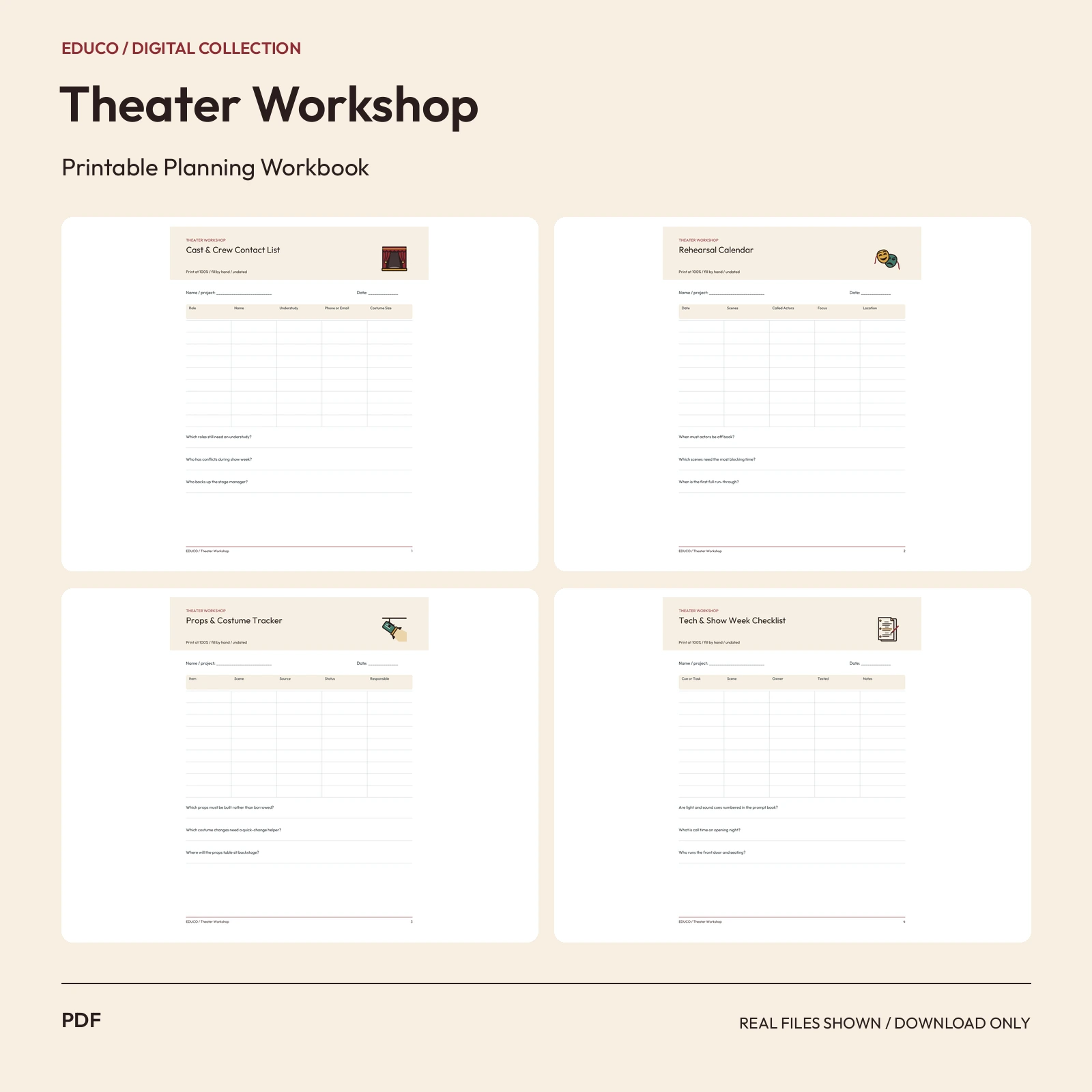 Theater Workshop - Theater Workshop Production Planner preview