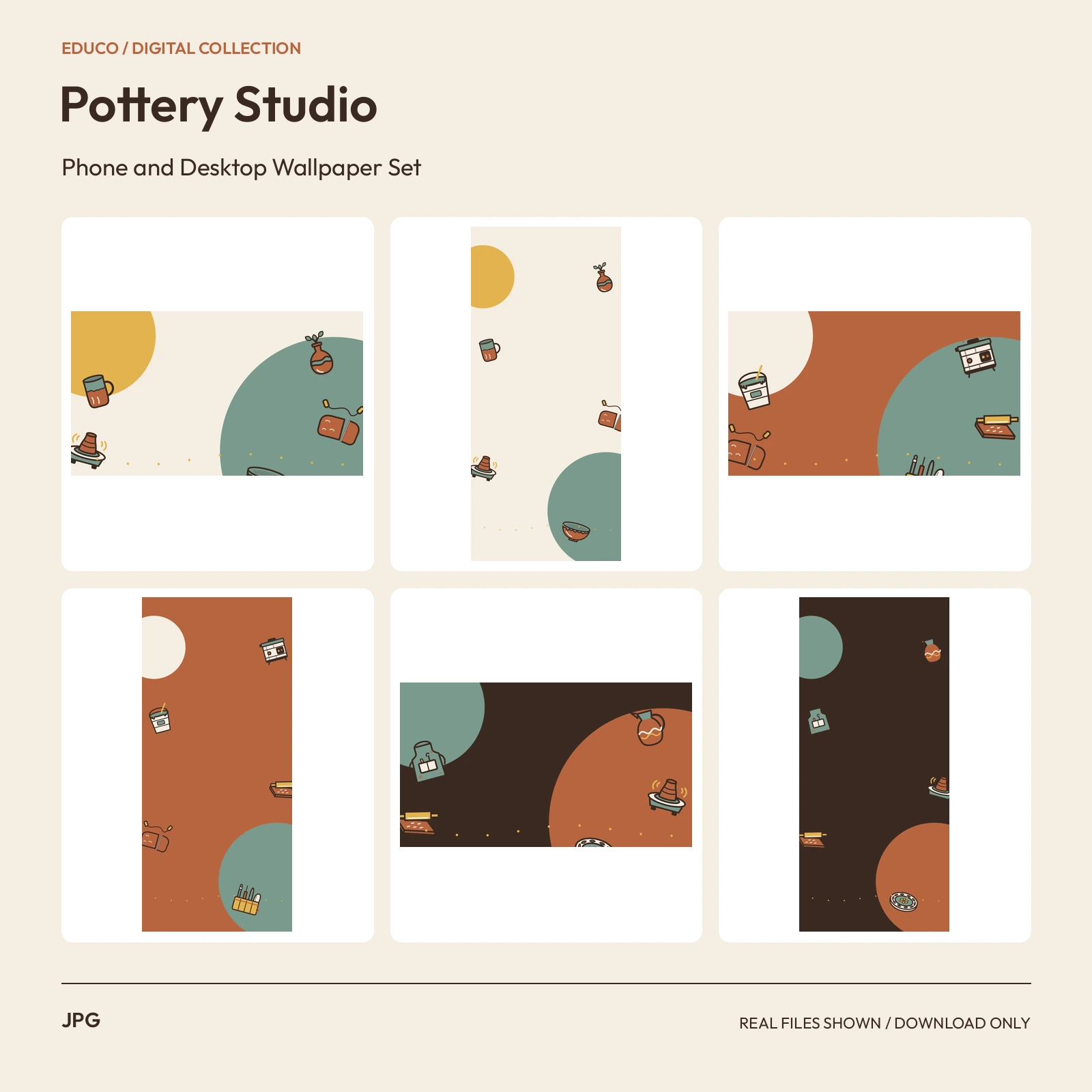 Pottery Studio - Phone and Desktop Wallpaper Set preview