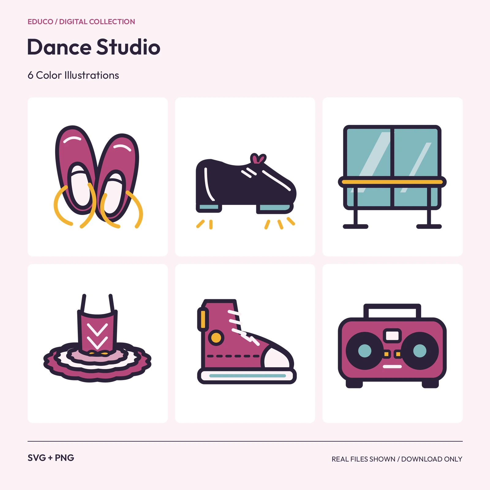Dance Studio - 6 Color Illustrations preview
