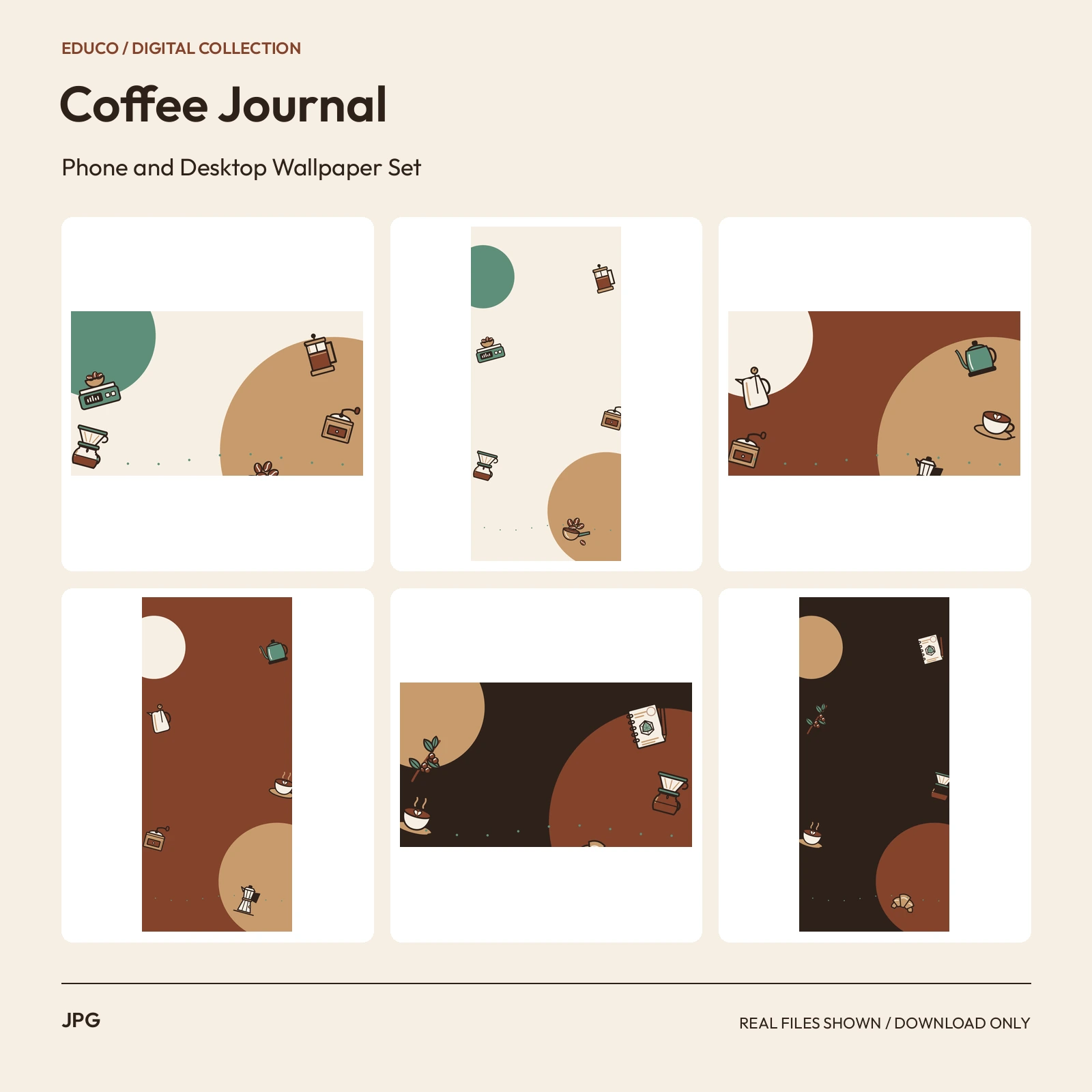 Coffee Journal - Phone and Desktop Wallpaper Set preview