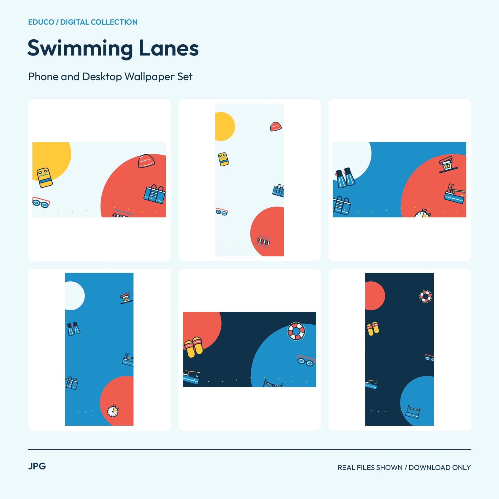 Swimming Lanes - Phone and Desktop Wallpaper Set preview