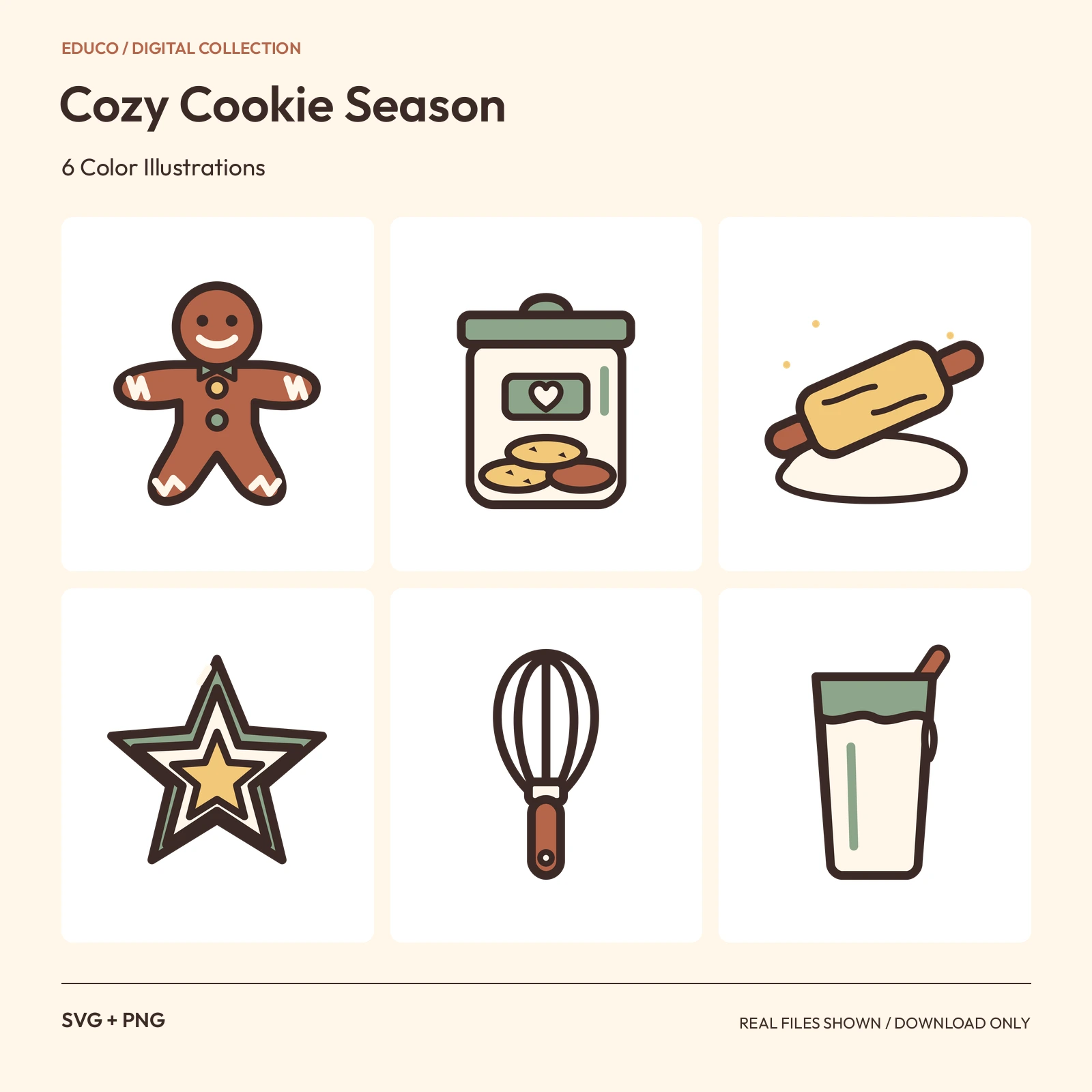 Cozy Cookie Season - 6 Color Illustrations preview