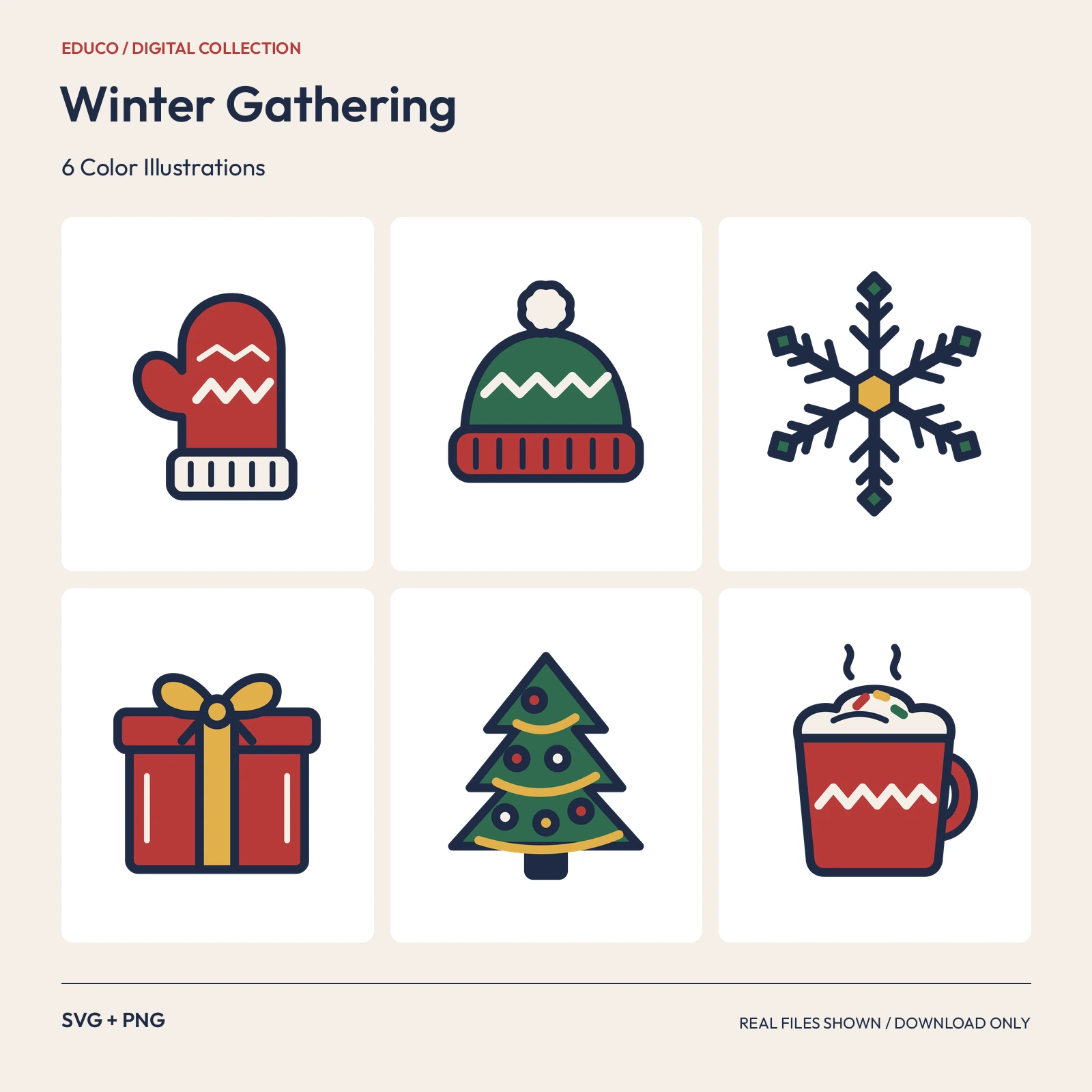 Winter Gathering - 6 Color Illustrations preview