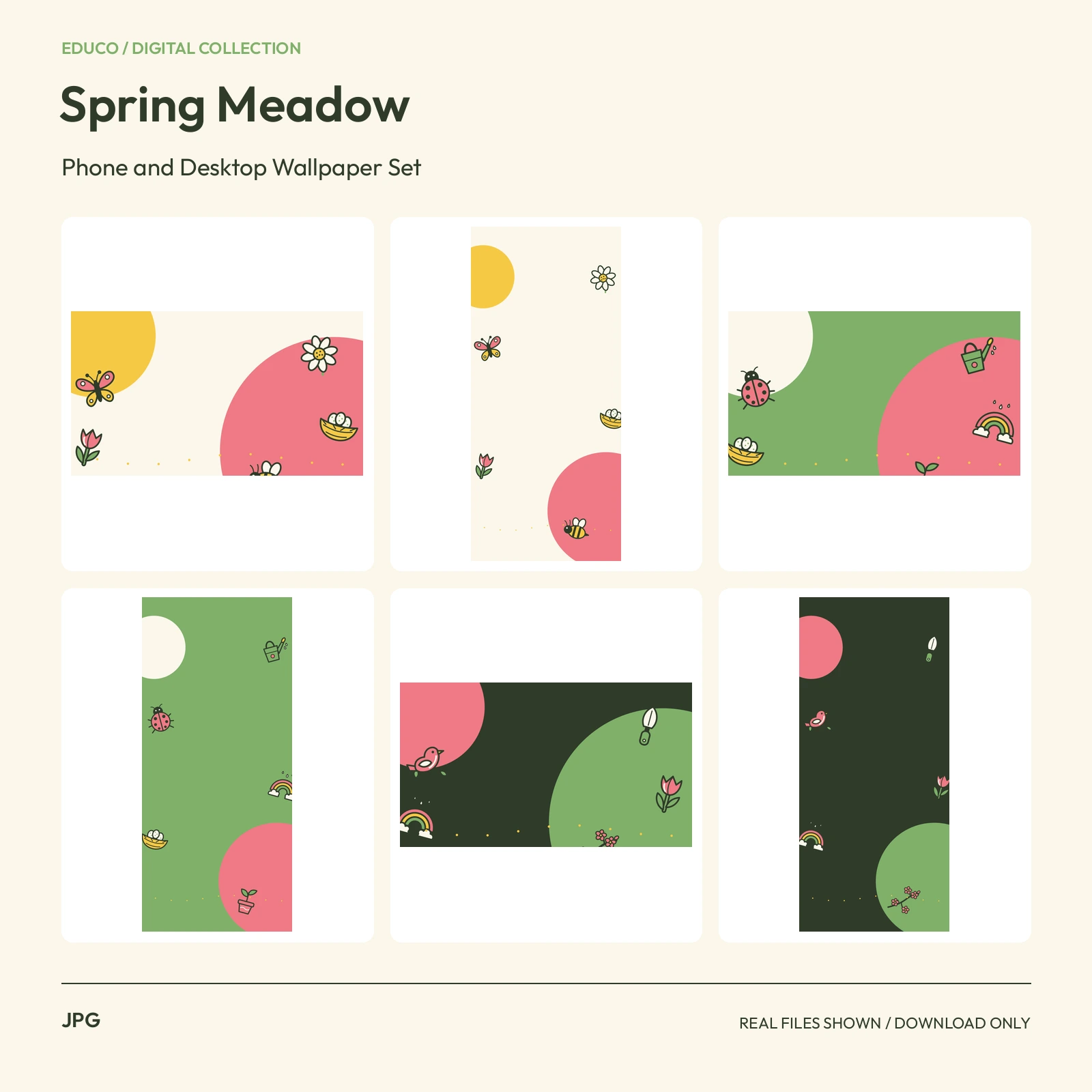 Spring Meadow - Phone and Desktop Wallpaper Set preview