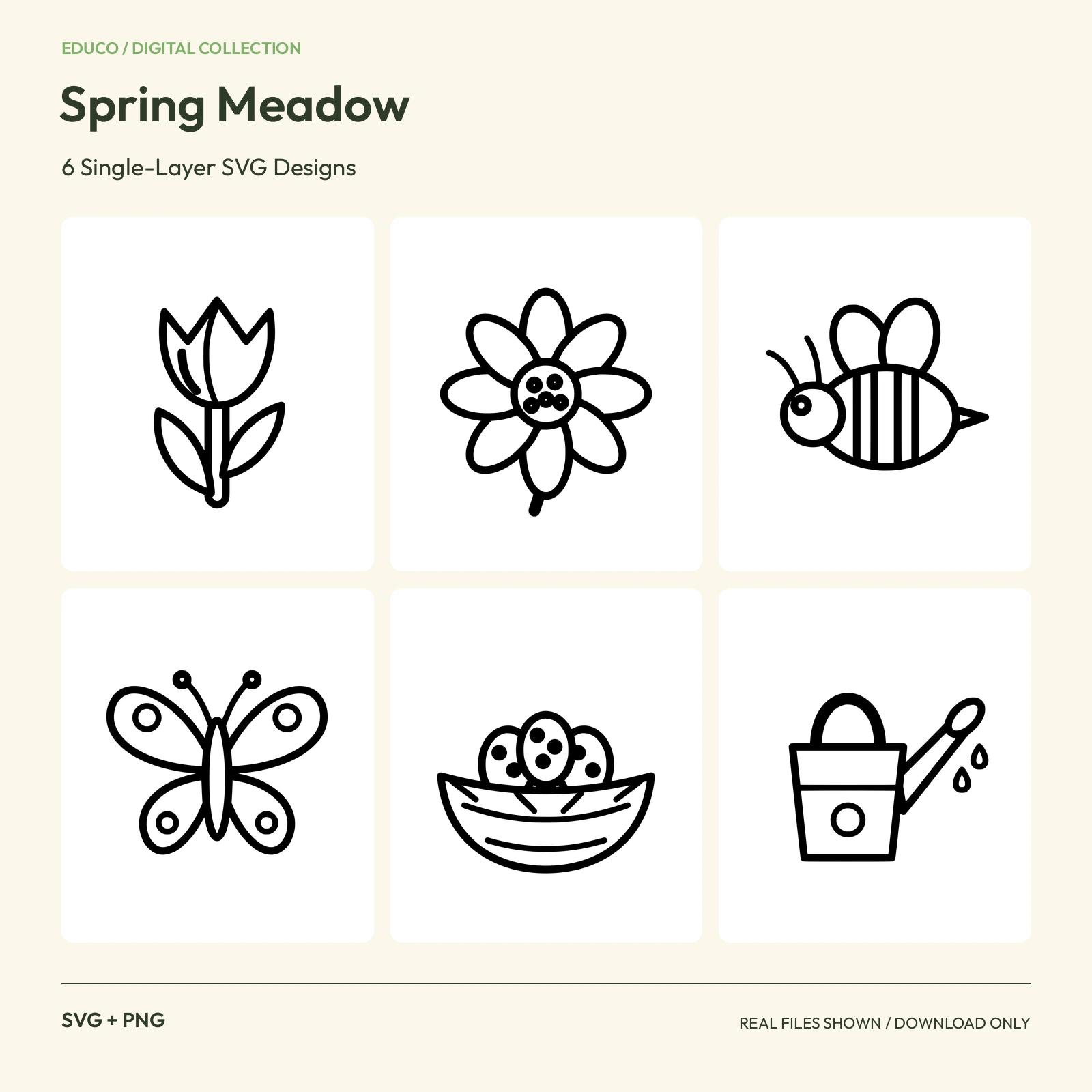 Spring Meadow - 6 Single-Layer SVG Designs preview