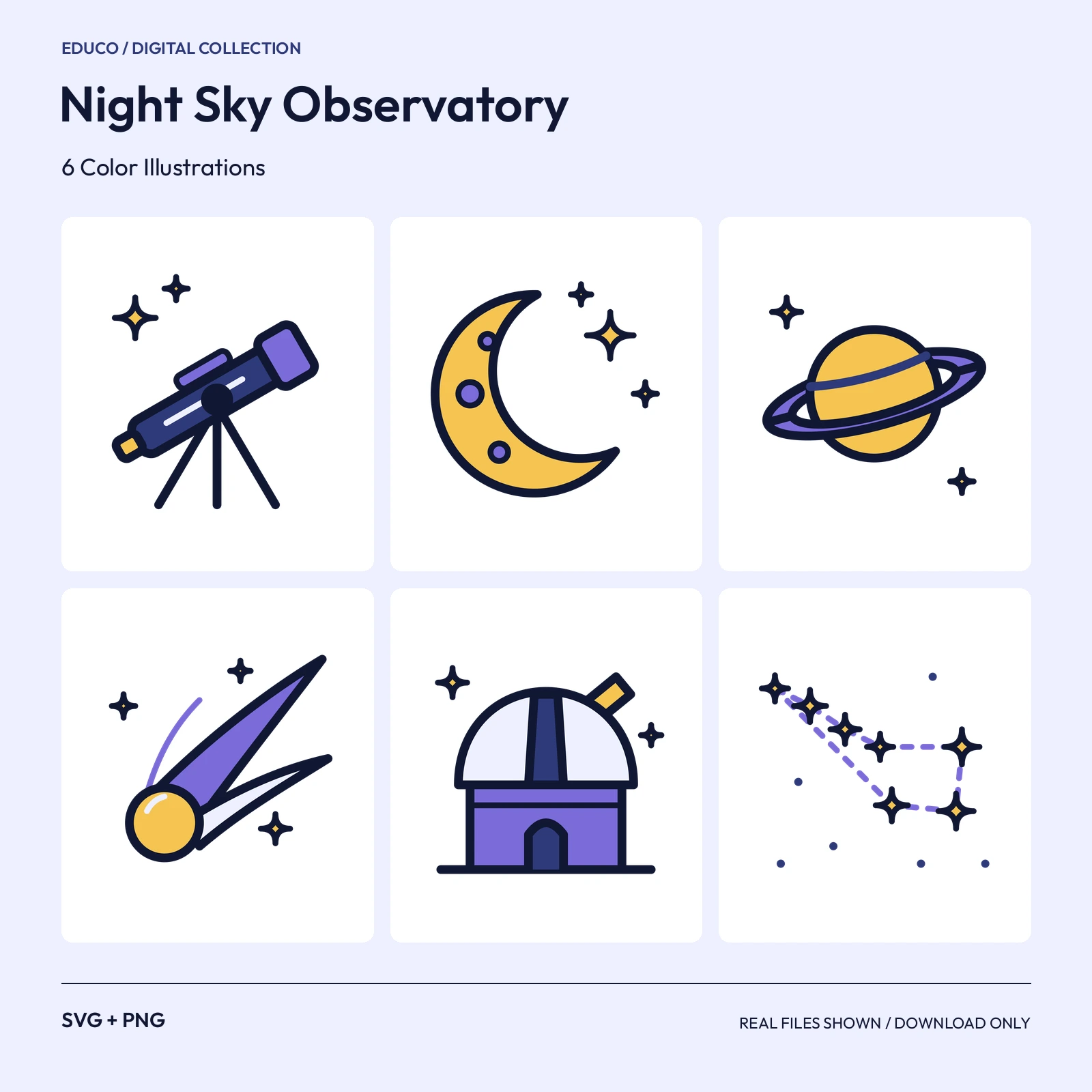 Night Sky Observatory - 6 Color Illustrations preview