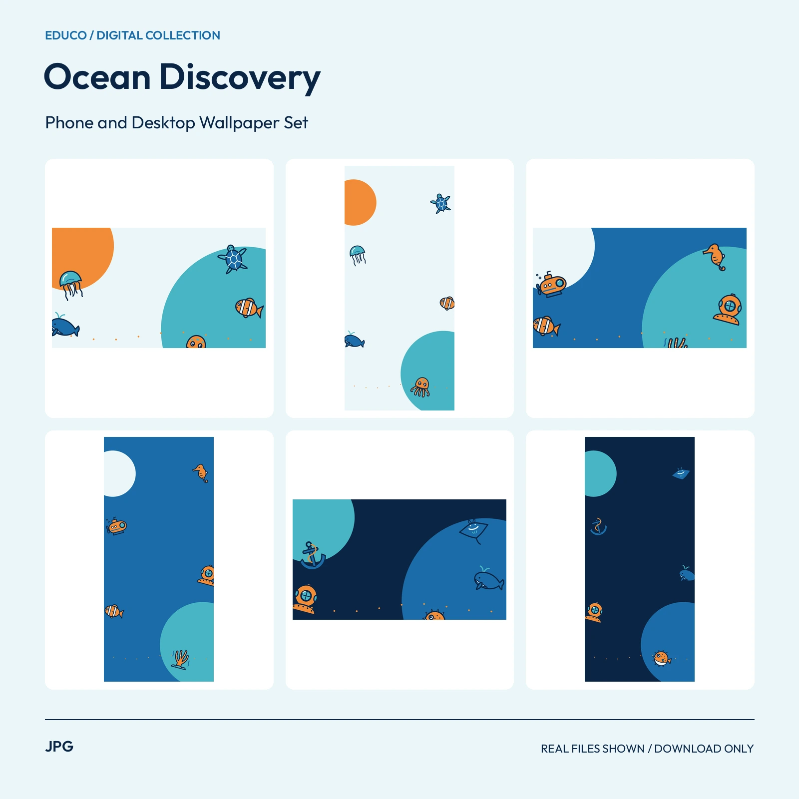 Ocean Discovery - Phone and Desktop Wallpaper Set preview