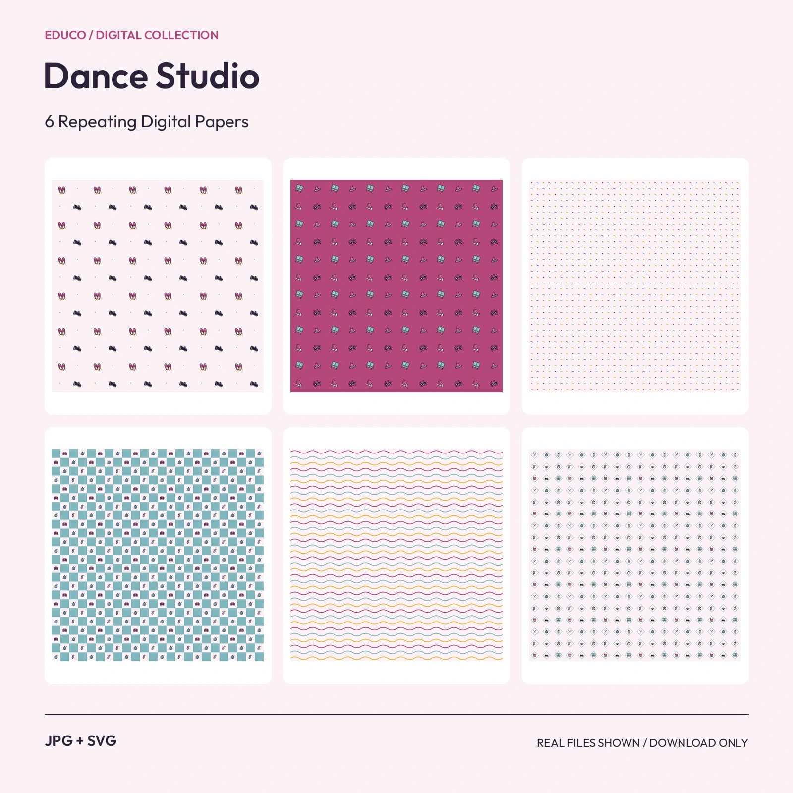 Dance Studio - 6 Repeating Digital Papers preview