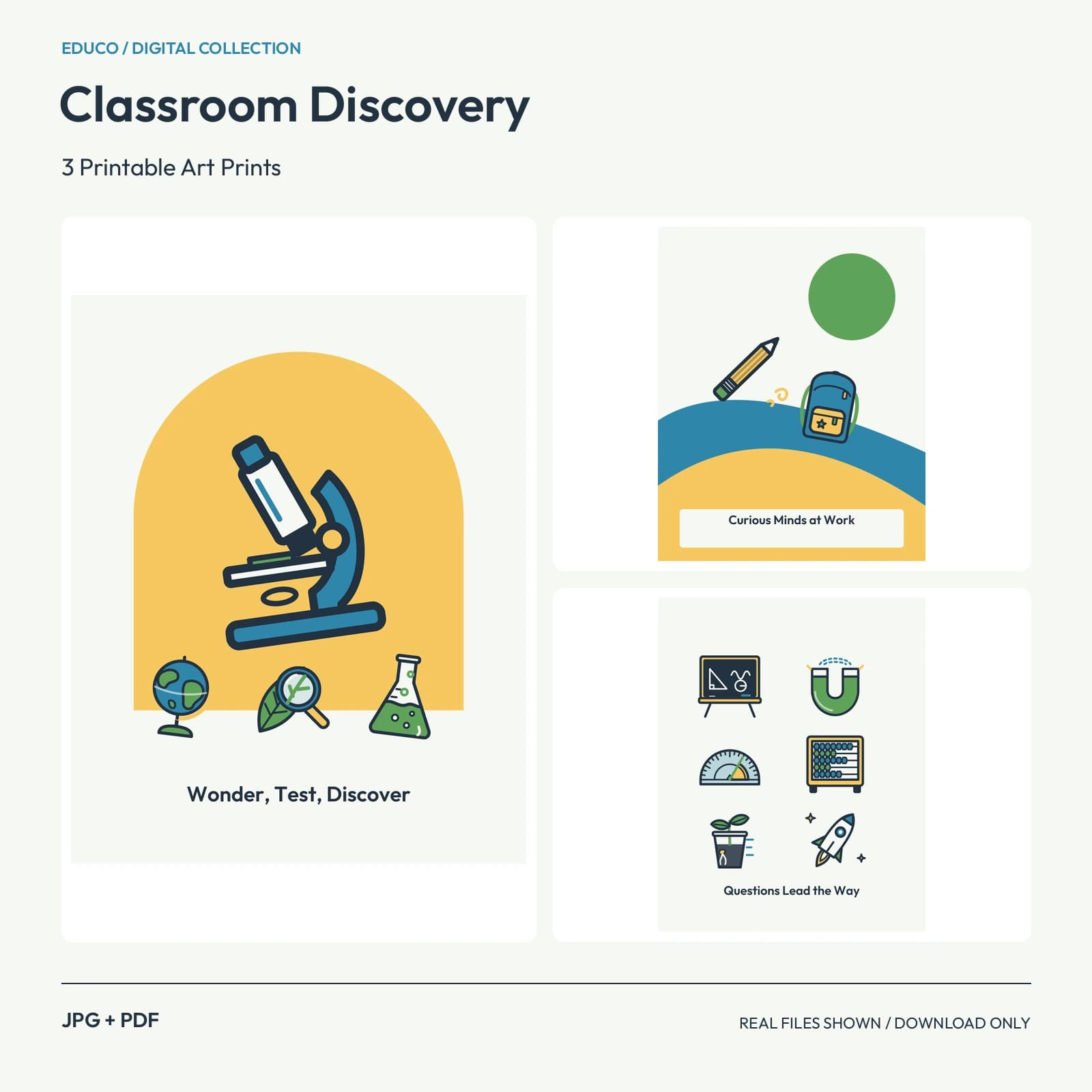 Classroom Discovery - 3 Printable Art Prints preview