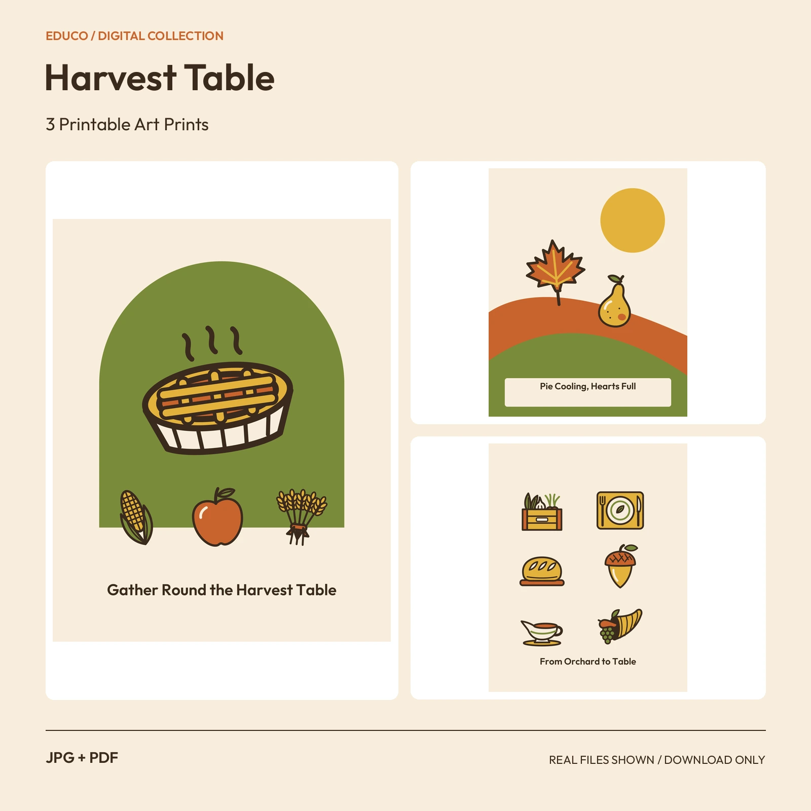 Harvest Table - 3 Printable Art Prints preview