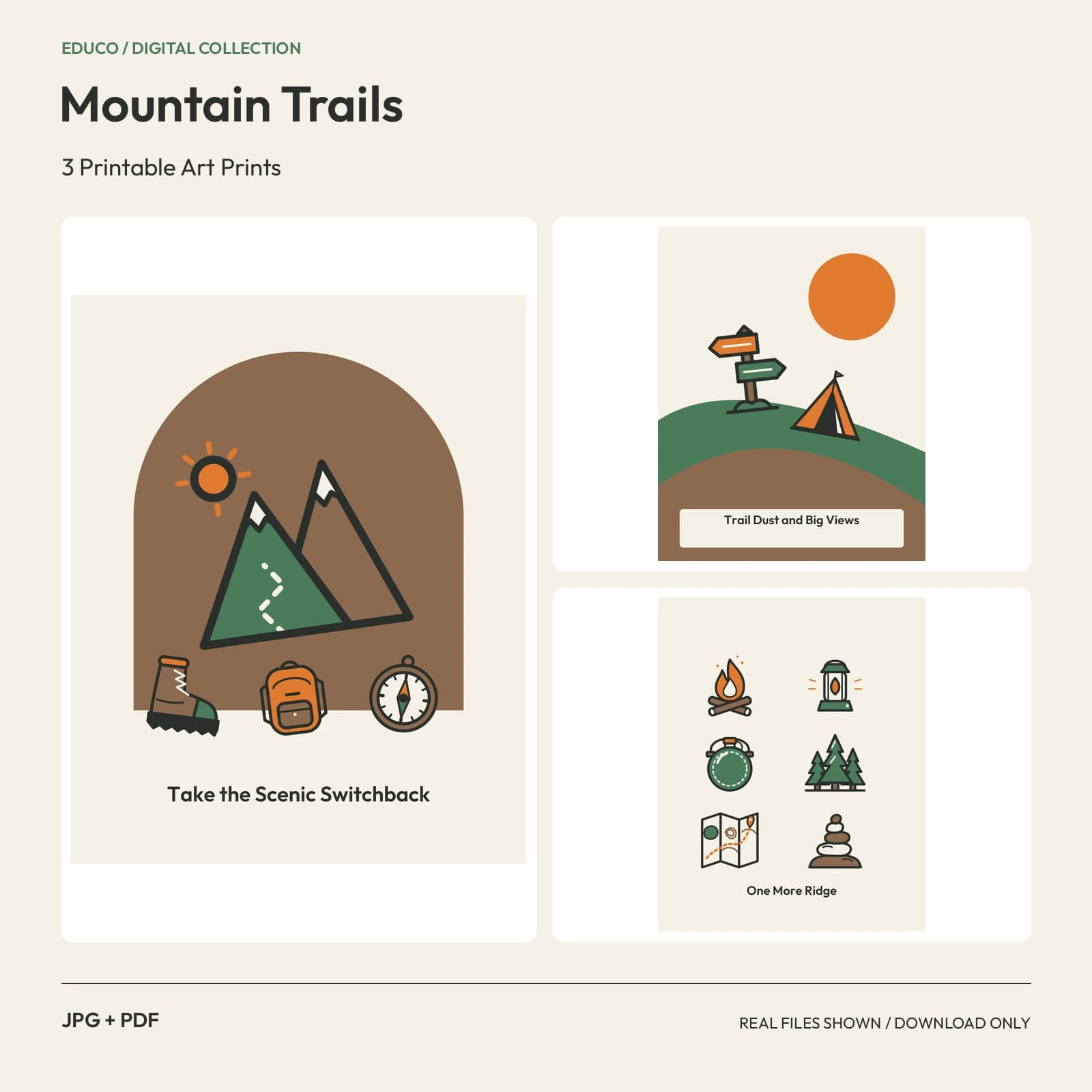 Mountain Trails - 3 Printable Art Prints preview