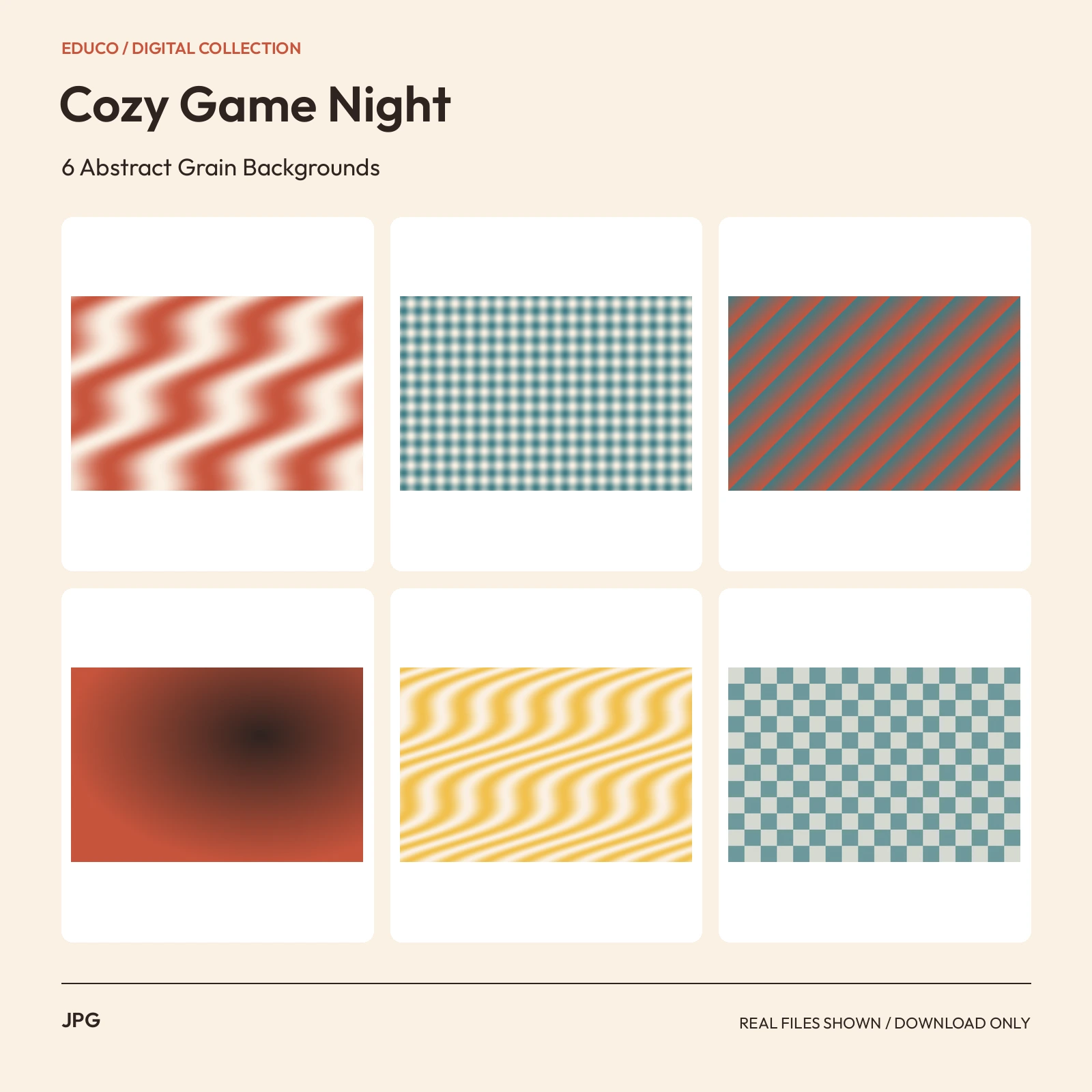 Cozy Game Night - 6 Abstract Grain Backgrounds preview