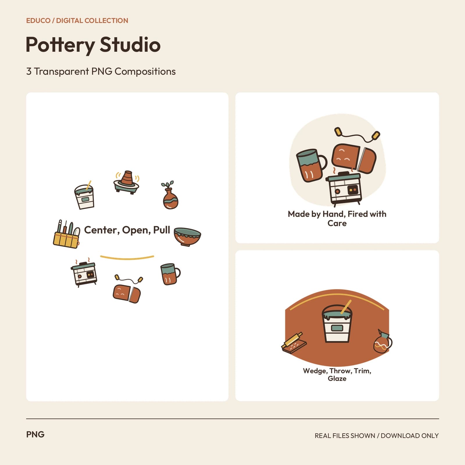 Pottery Studio - 3 Transparent PNG Compositions preview