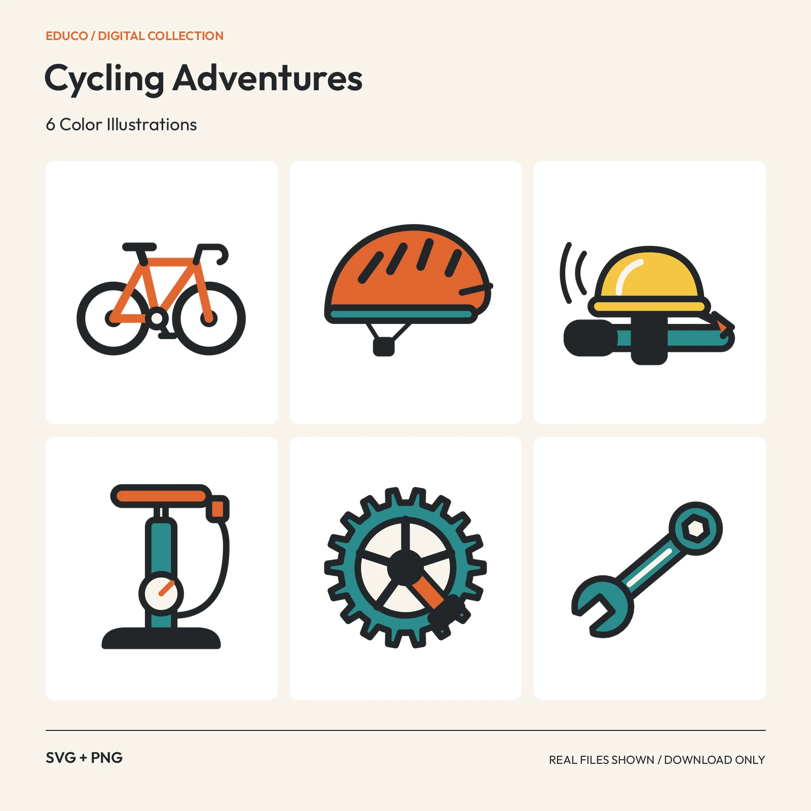 Cycling Adventures - 6 Color Illustrations preview