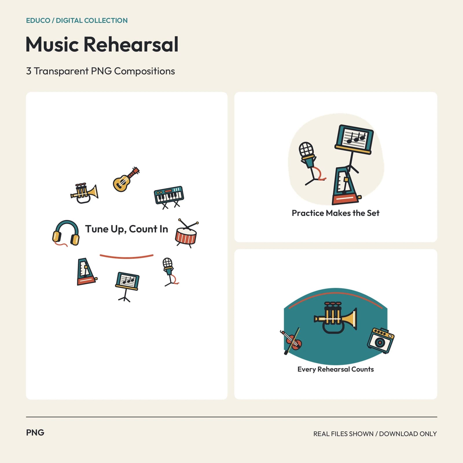 Music Rehearsal - 3 Transparent PNG Compositions preview