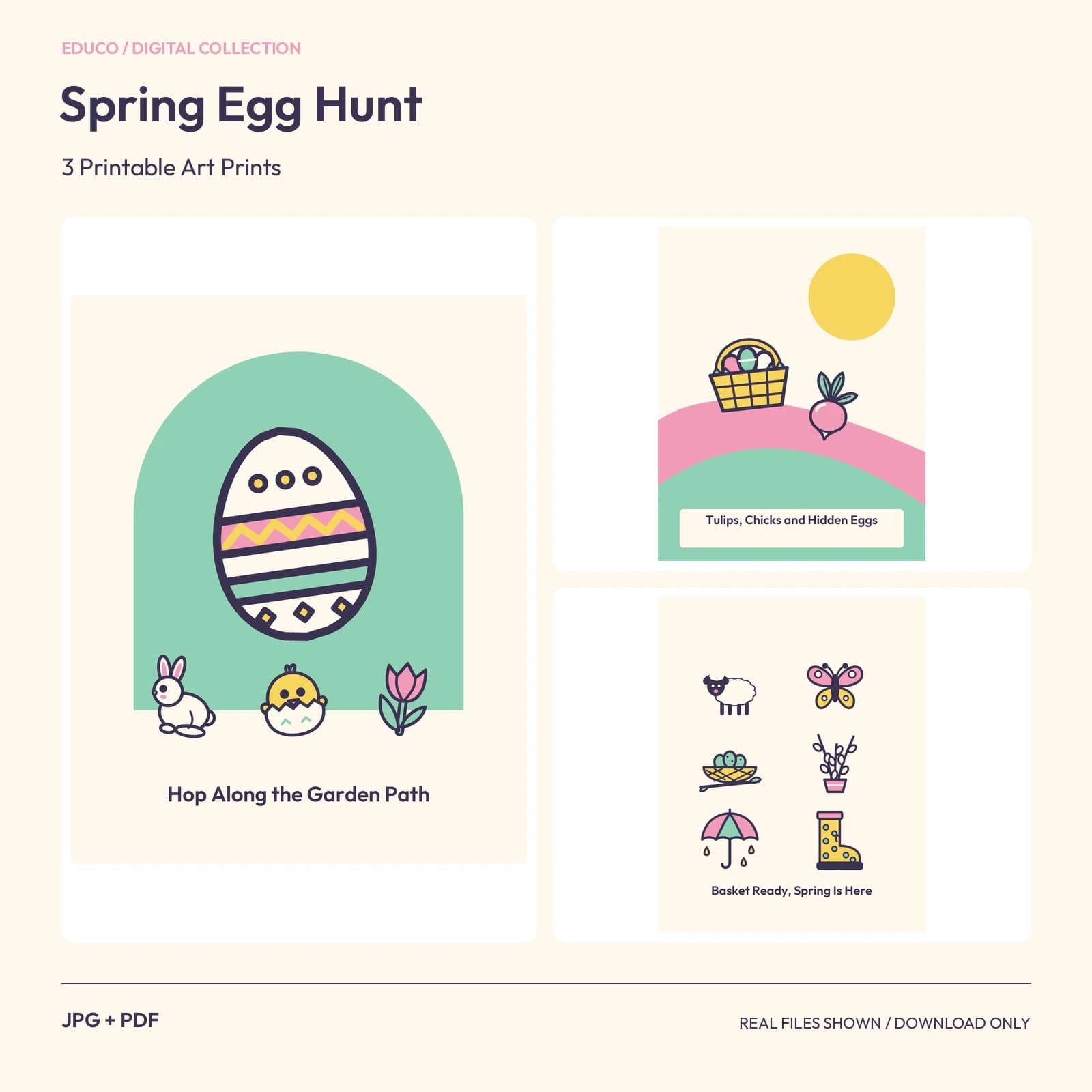 Spring Egg Hunt - 3 Printable Art Prints preview