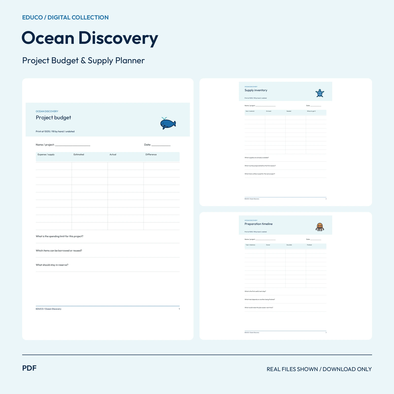 Ocean Discovery - Project Budget and Supply Planner preview