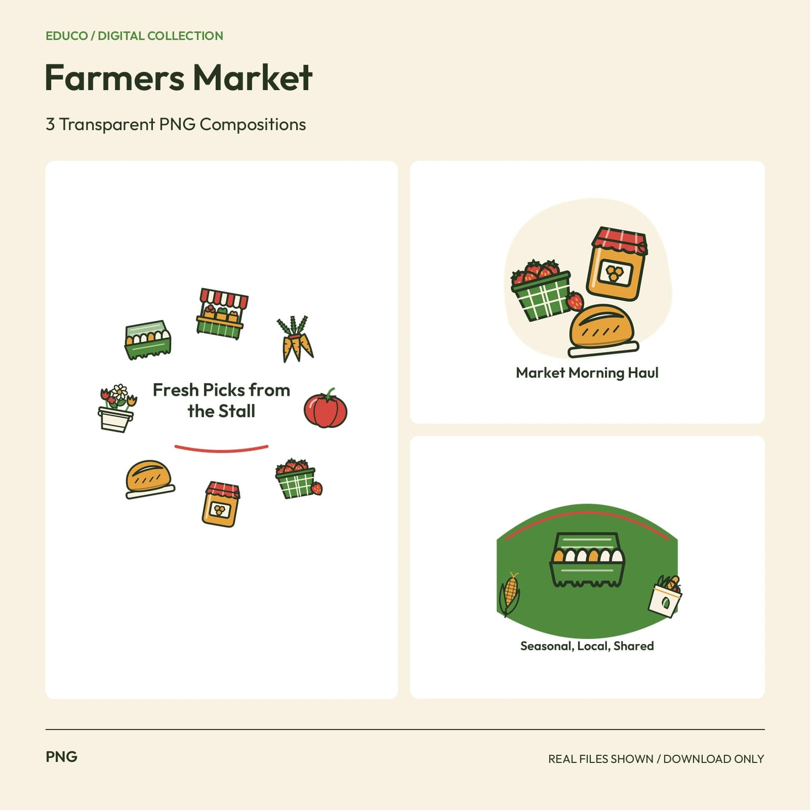 Farmers Market - 3 Transparent PNG Compositions preview