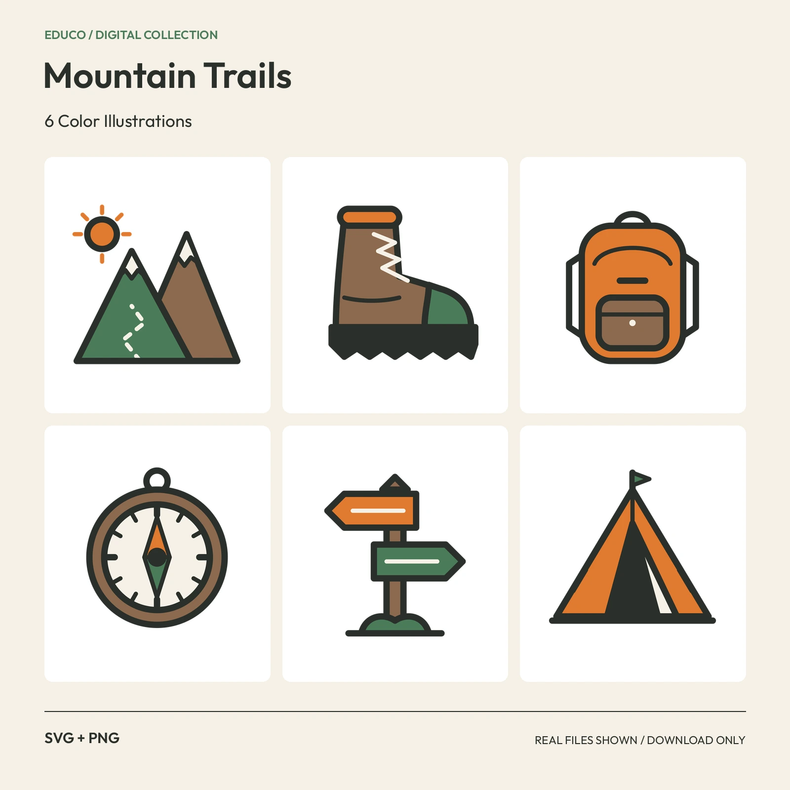 Mountain Trails - 6 Color Illustrations preview