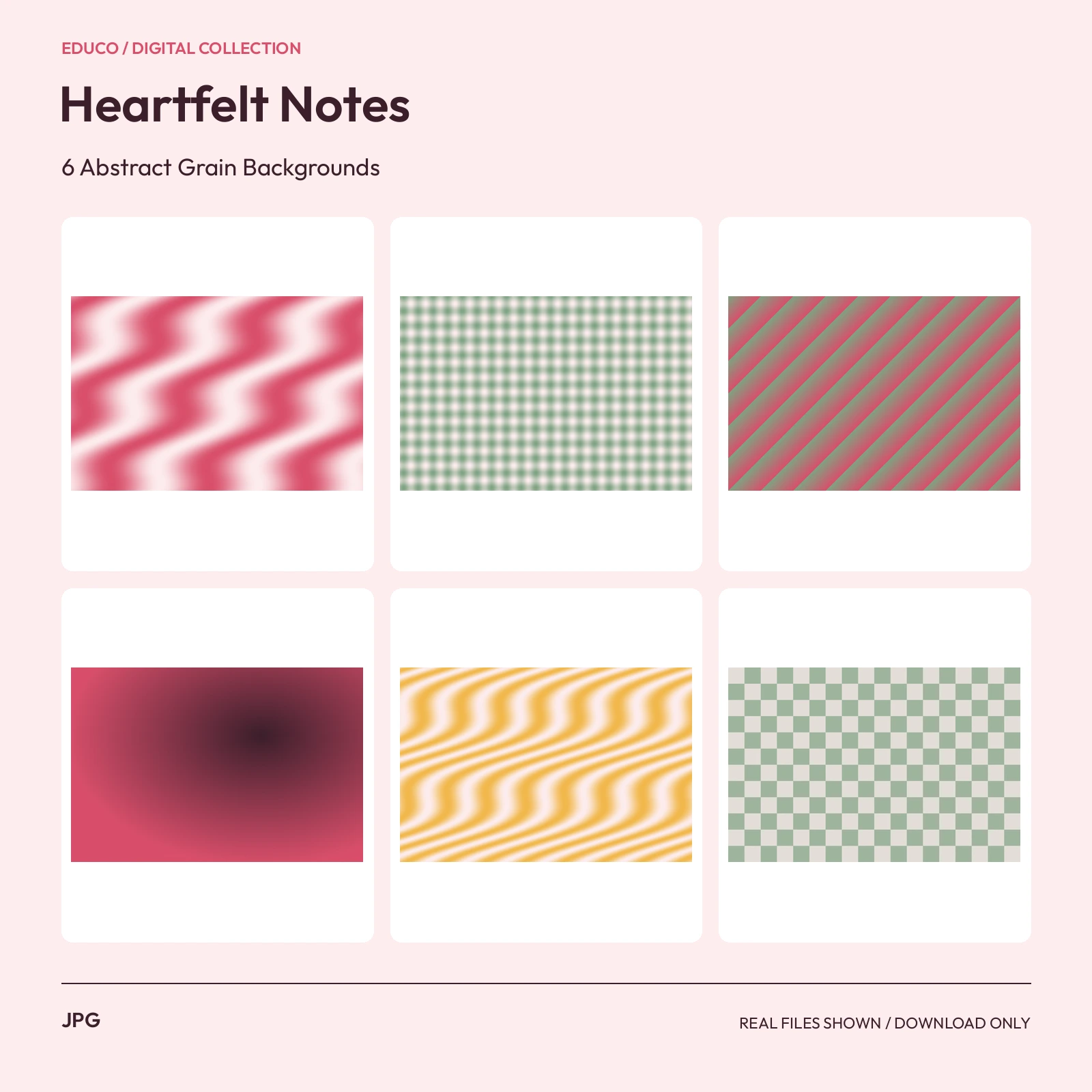 Heartfelt Notes - 6 Abstract Grain Backgrounds preview