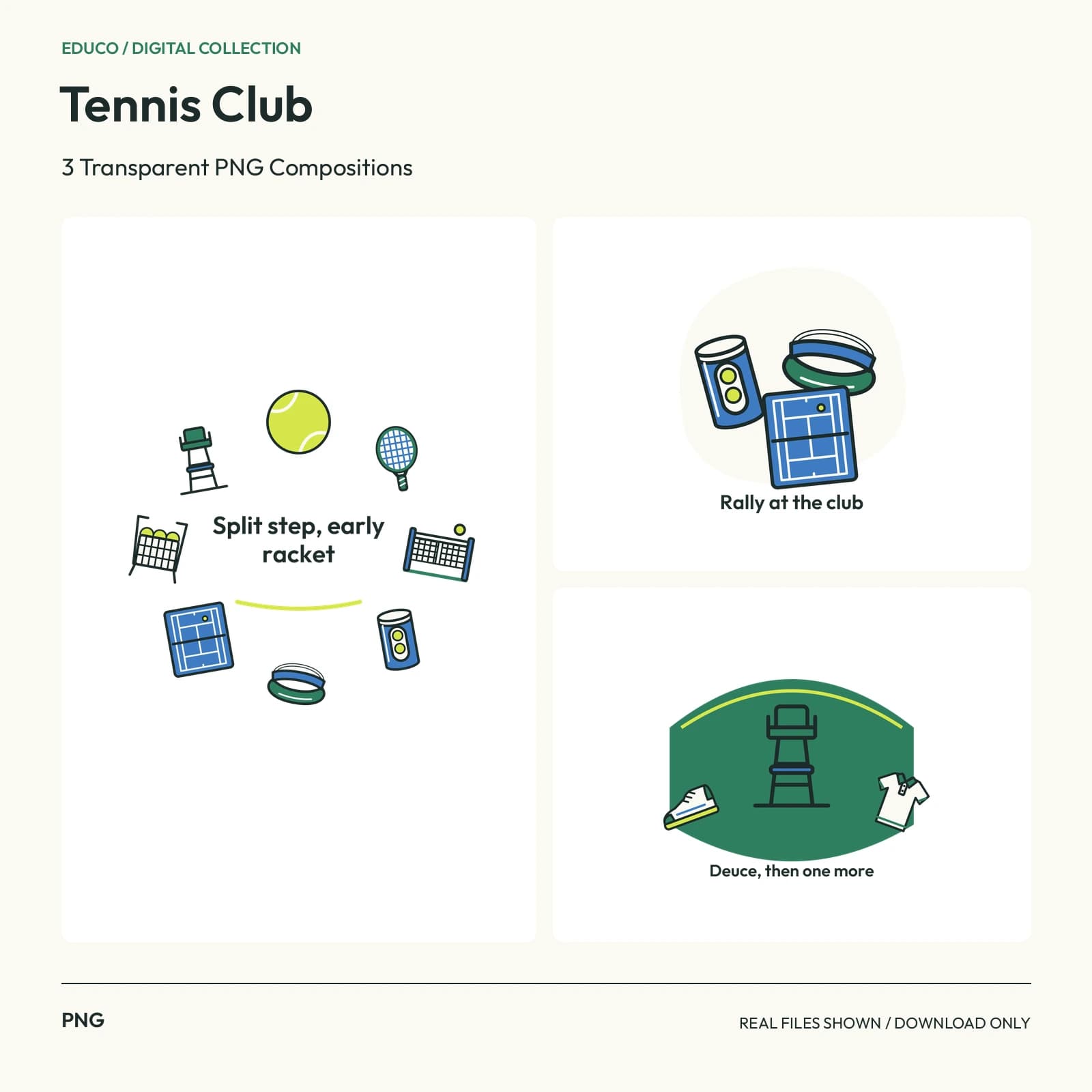 Tennis Club - 3 Transparent PNG Compositions preview