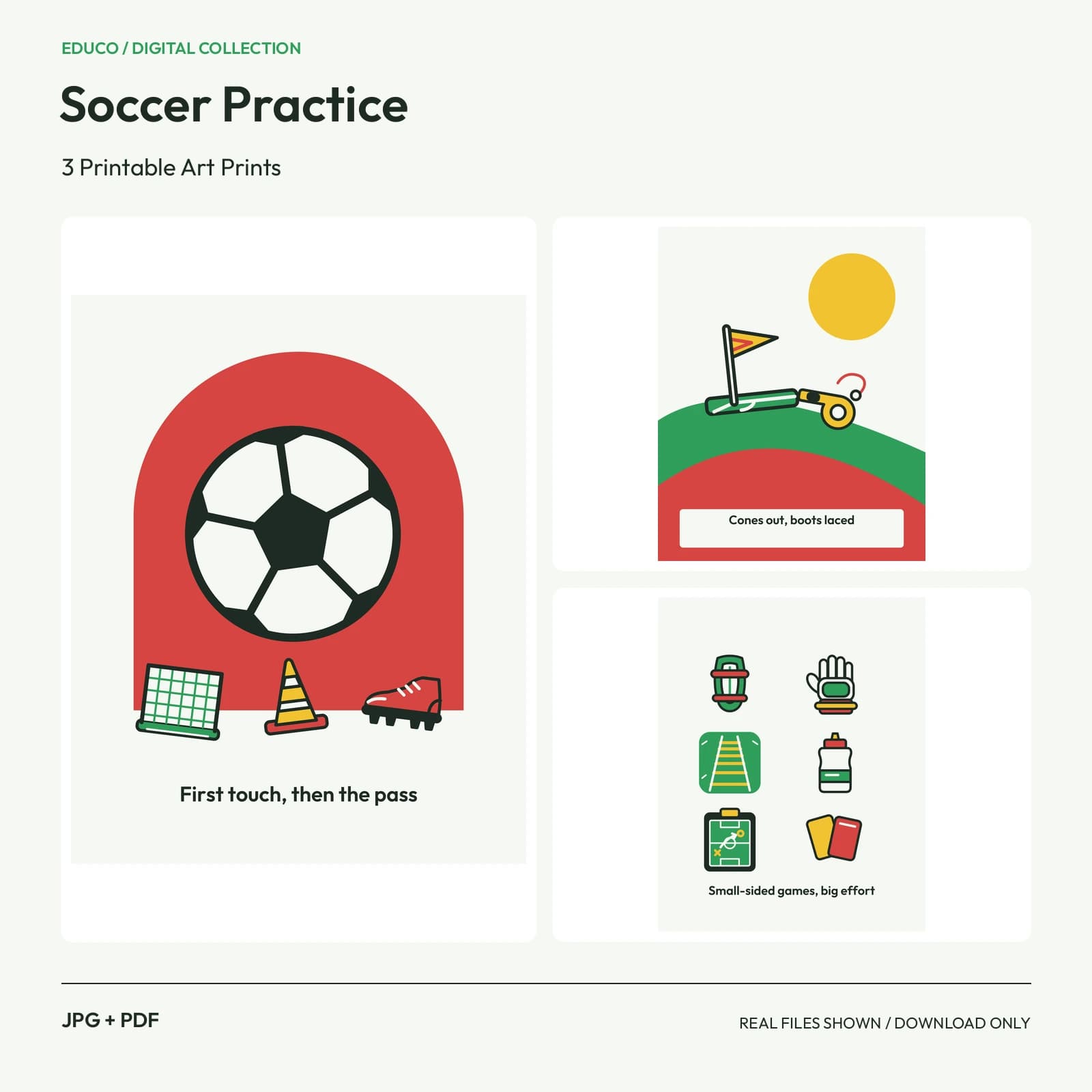 Soccer Practice - 3 Printable Art Prints preview
