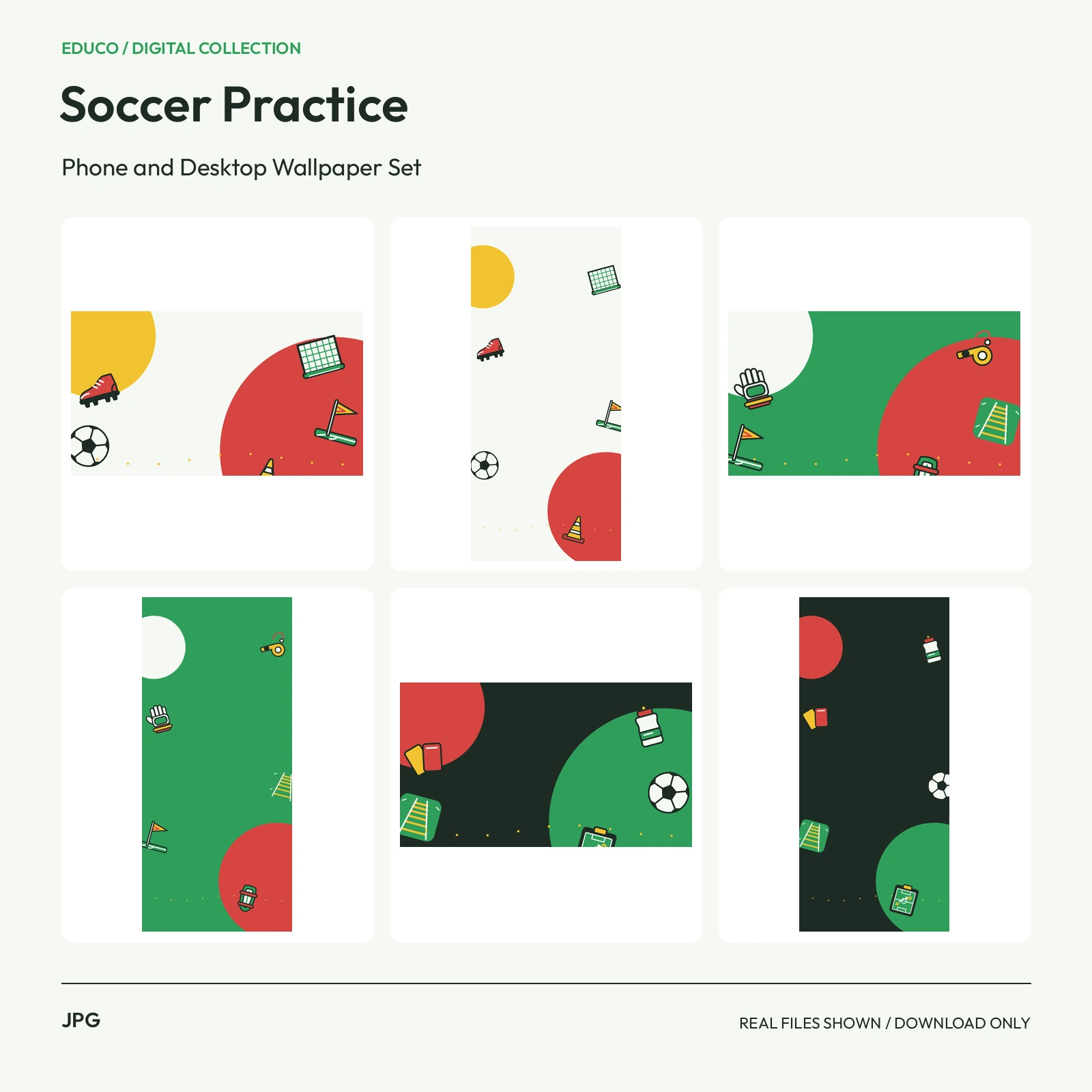 Soccer Practice - Phone and Desktop Wallpaper Set preview