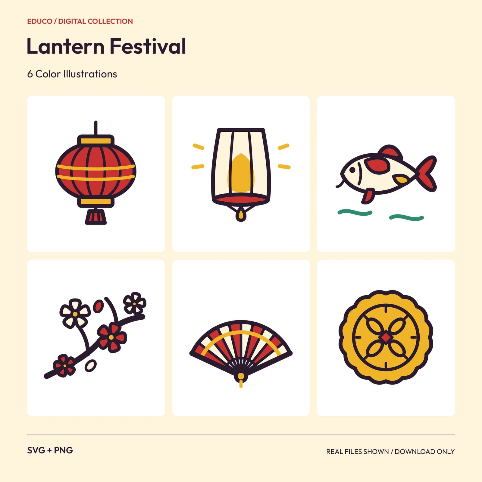 Lantern Festival - 6 Color Illustrations preview