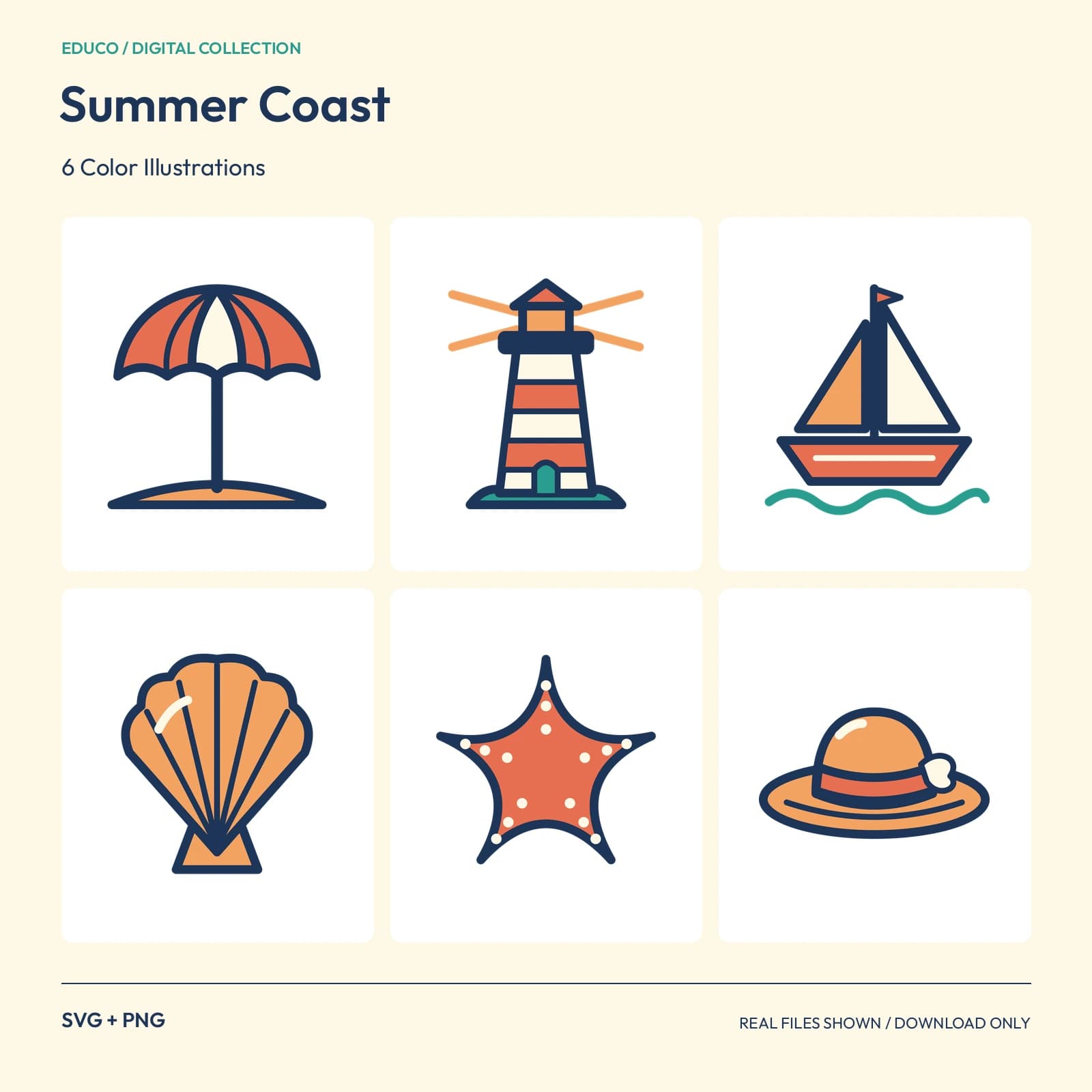 Summer Coast - 6 Color Illustrations preview