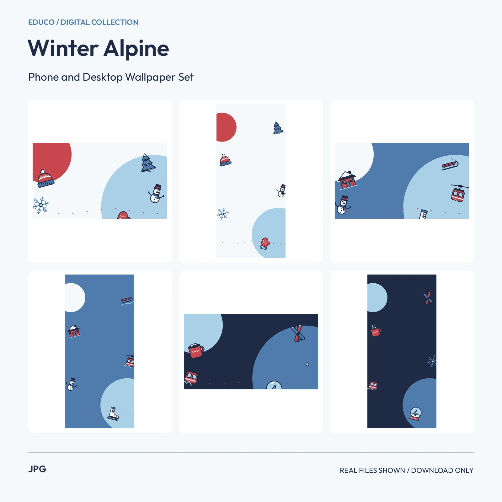 Winter Alpine - Phone and Desktop Wallpaper Set preview