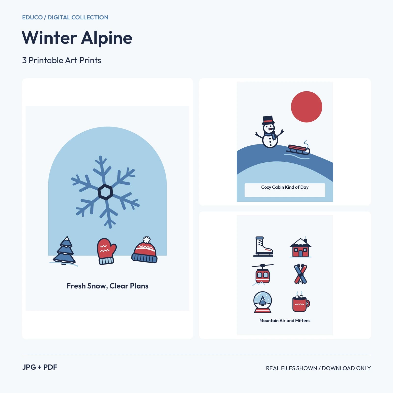 Winter Alpine - 3 Printable Art Prints preview