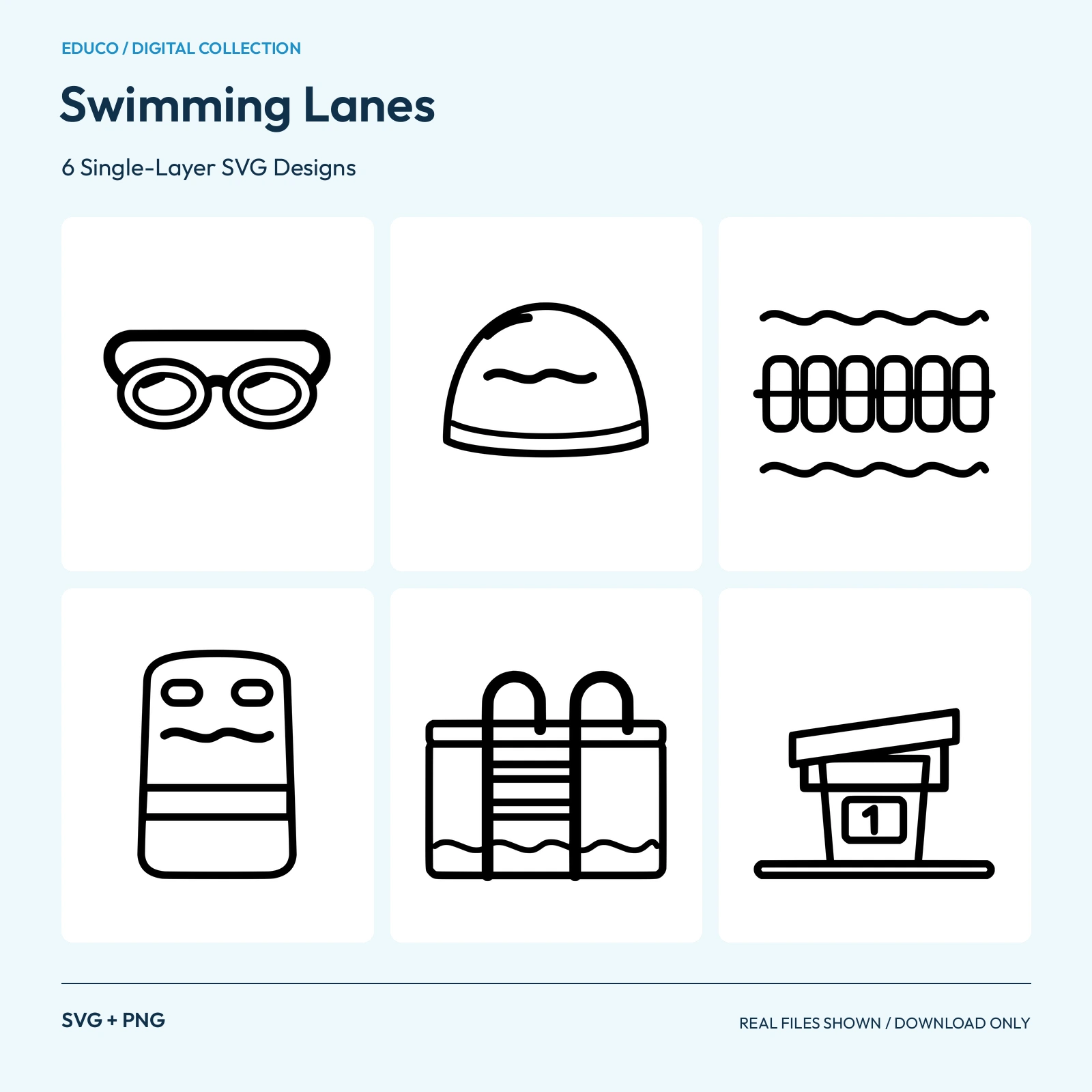 Swimming Lanes - 6 Single-Layer SVG Designs preview
